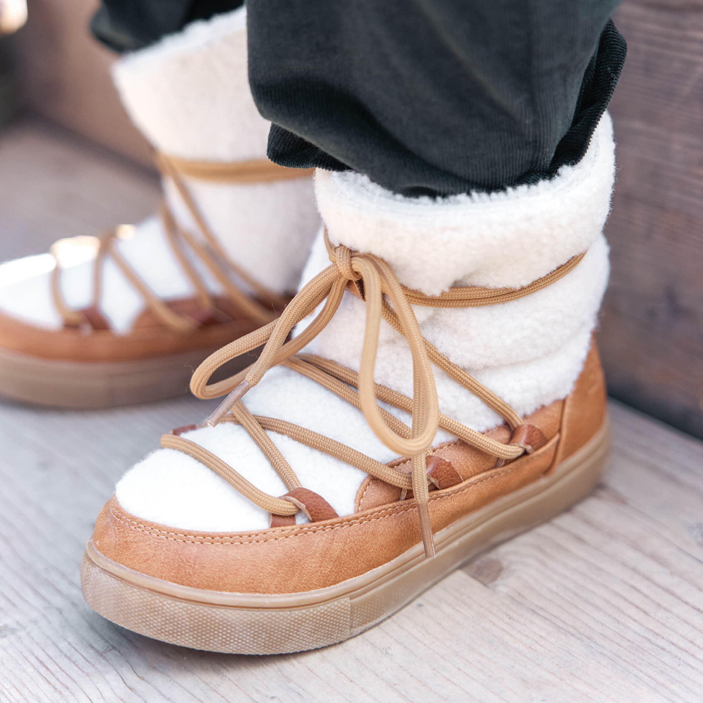 BASIL SKIMO - BOUCLETTE - OFF WHITE-CAMEL - BOOTS & BOTTINES
