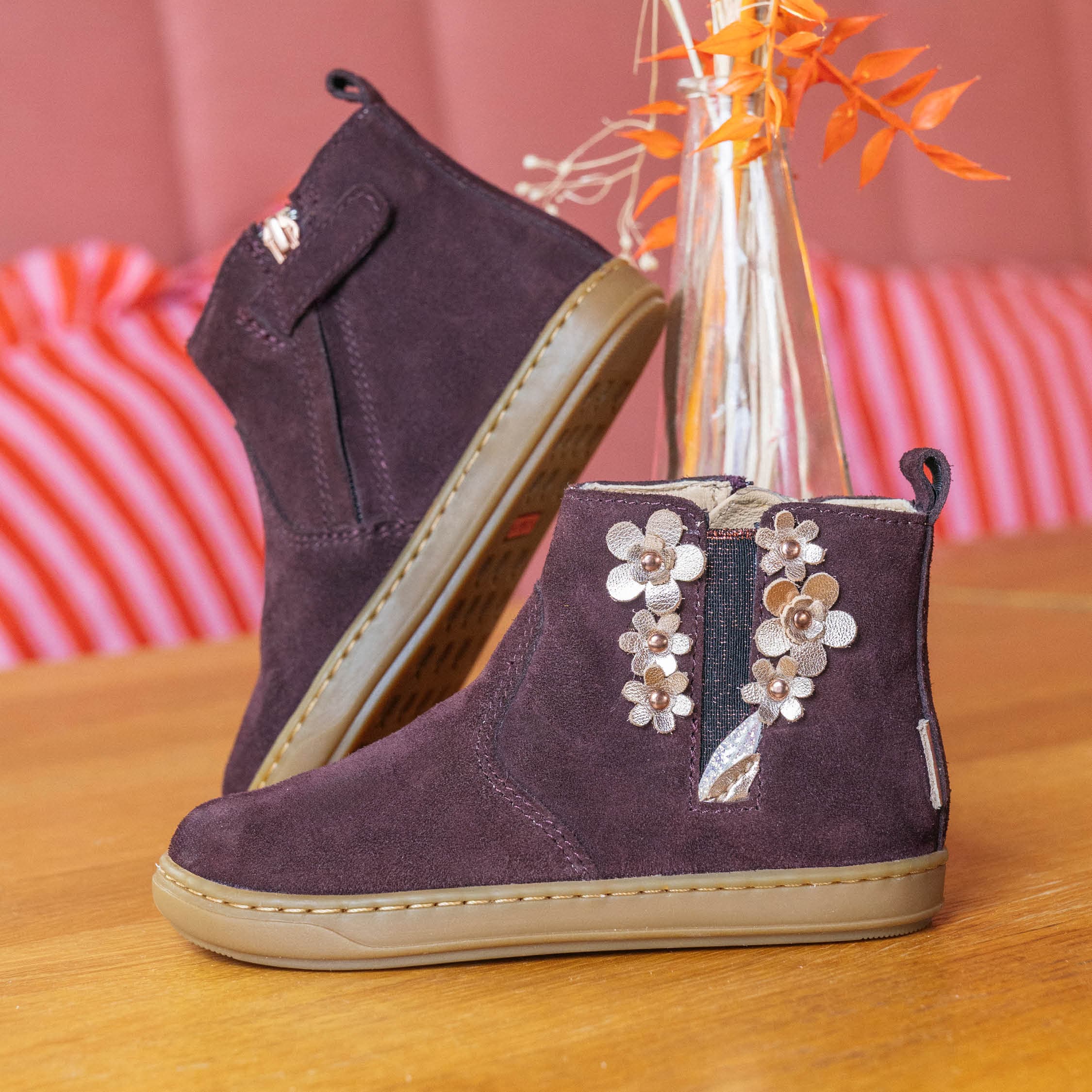 BOUBA MULTIFLO - VELOURS OILY - PURPLE - BOOTS & BOTTINES