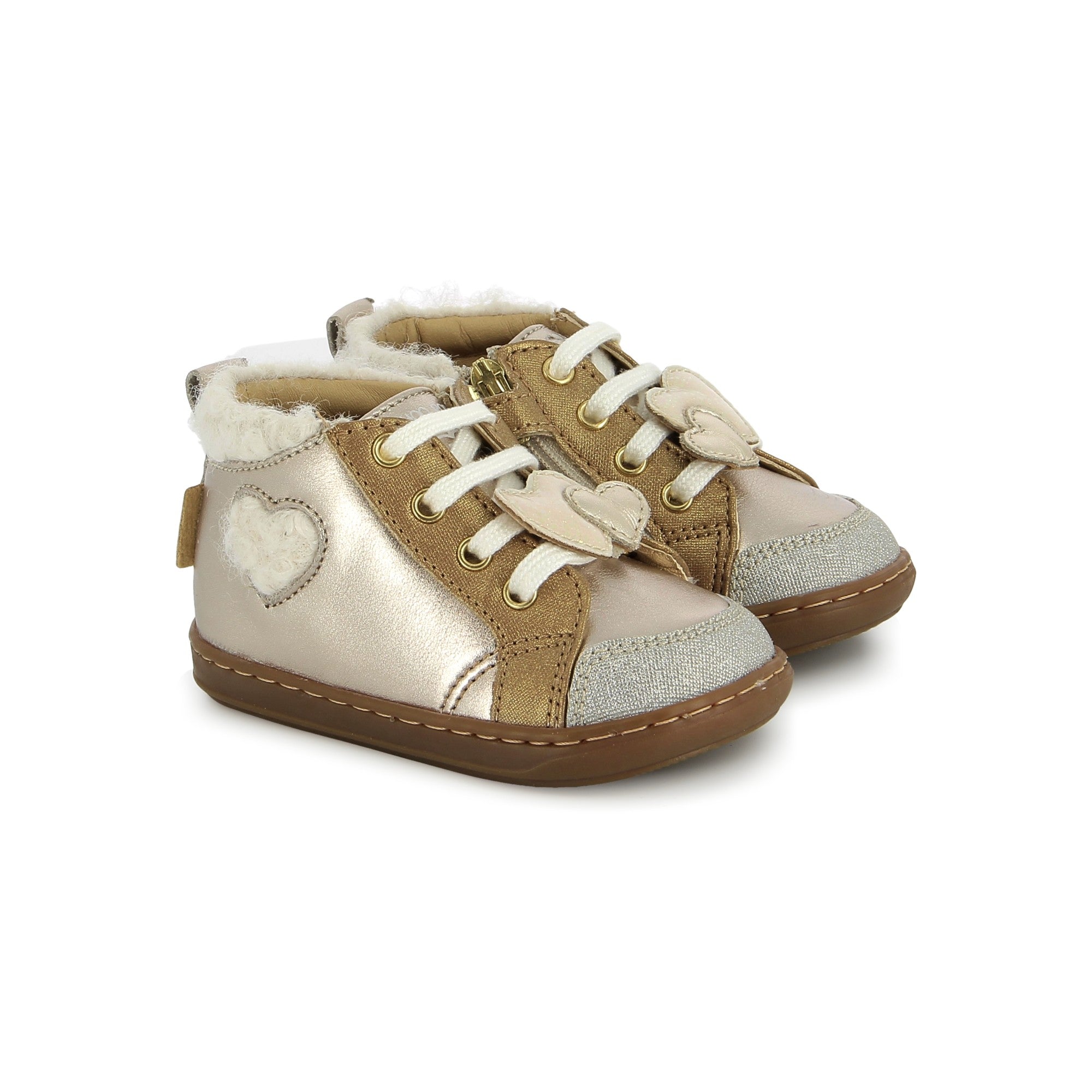 BOUBA NEW HEART - COW FLASH-FUR - LIGHT BRONZE-CREAM - PREMIERS