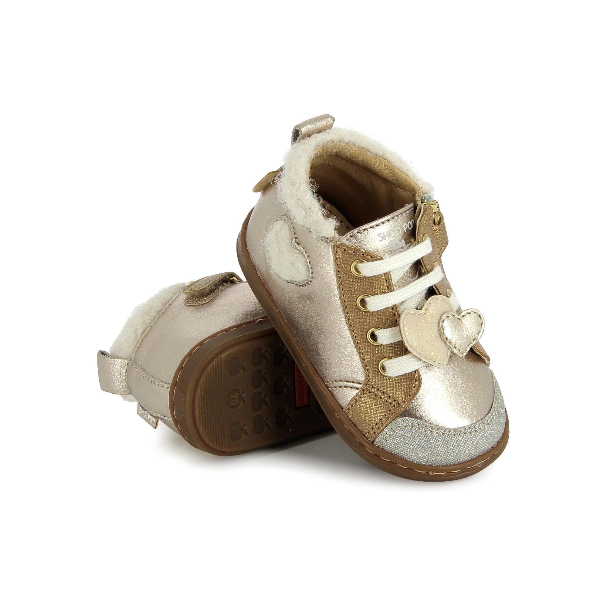 BOUBA NEW HEART - COW FLASH-FUR - LIGHT BRONZE-CREAM - PREMIERS