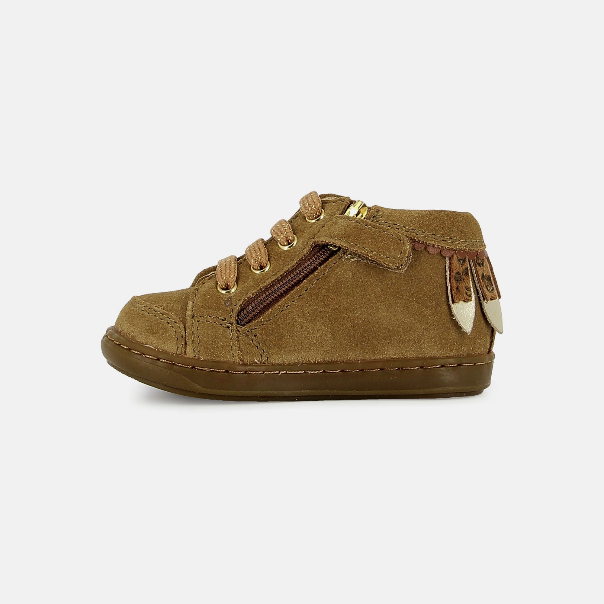 BOUBA PLUM VELOURS LT CAMEL BASKETS
