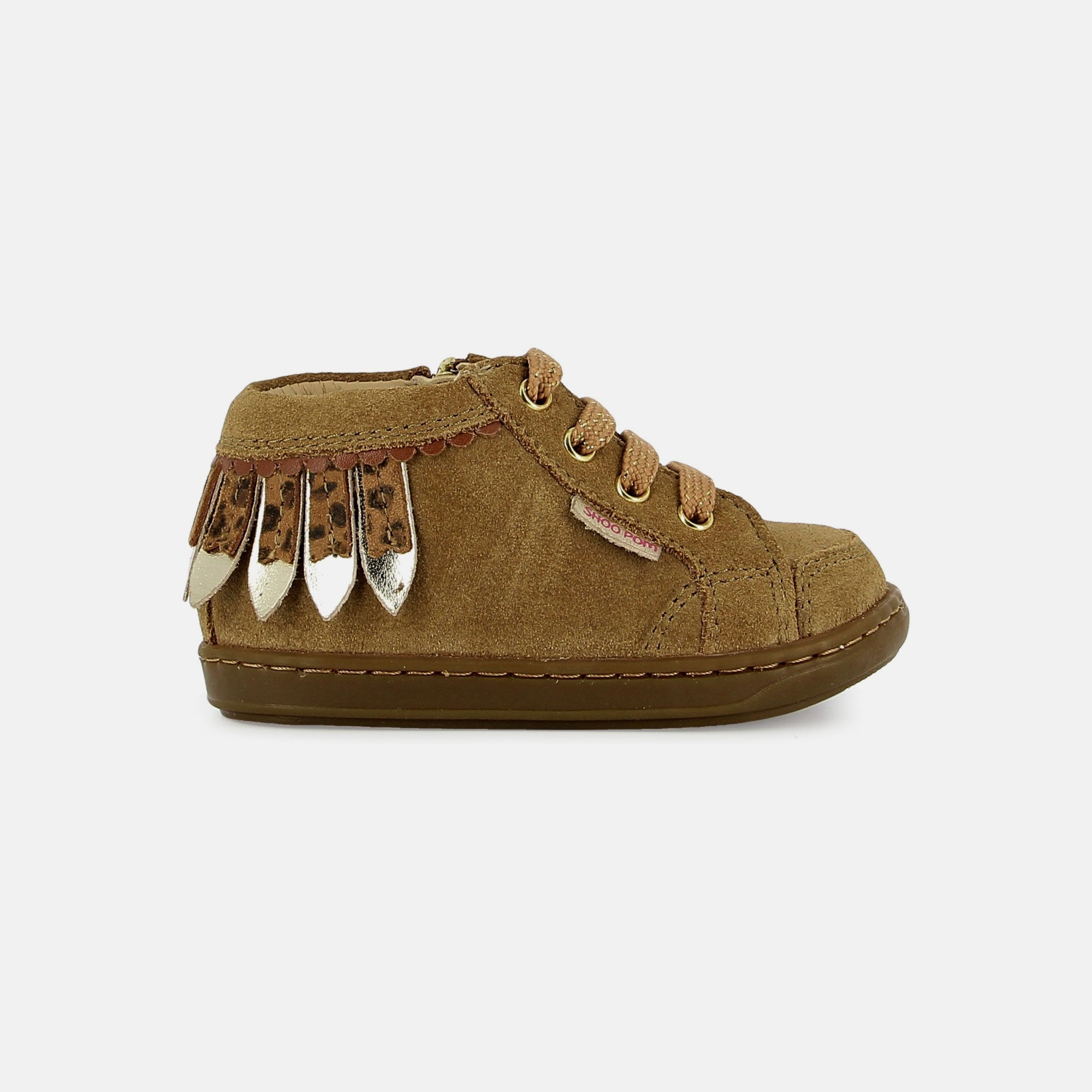 BOUBA PLUM VELOURS LT CAMEL BASKETS