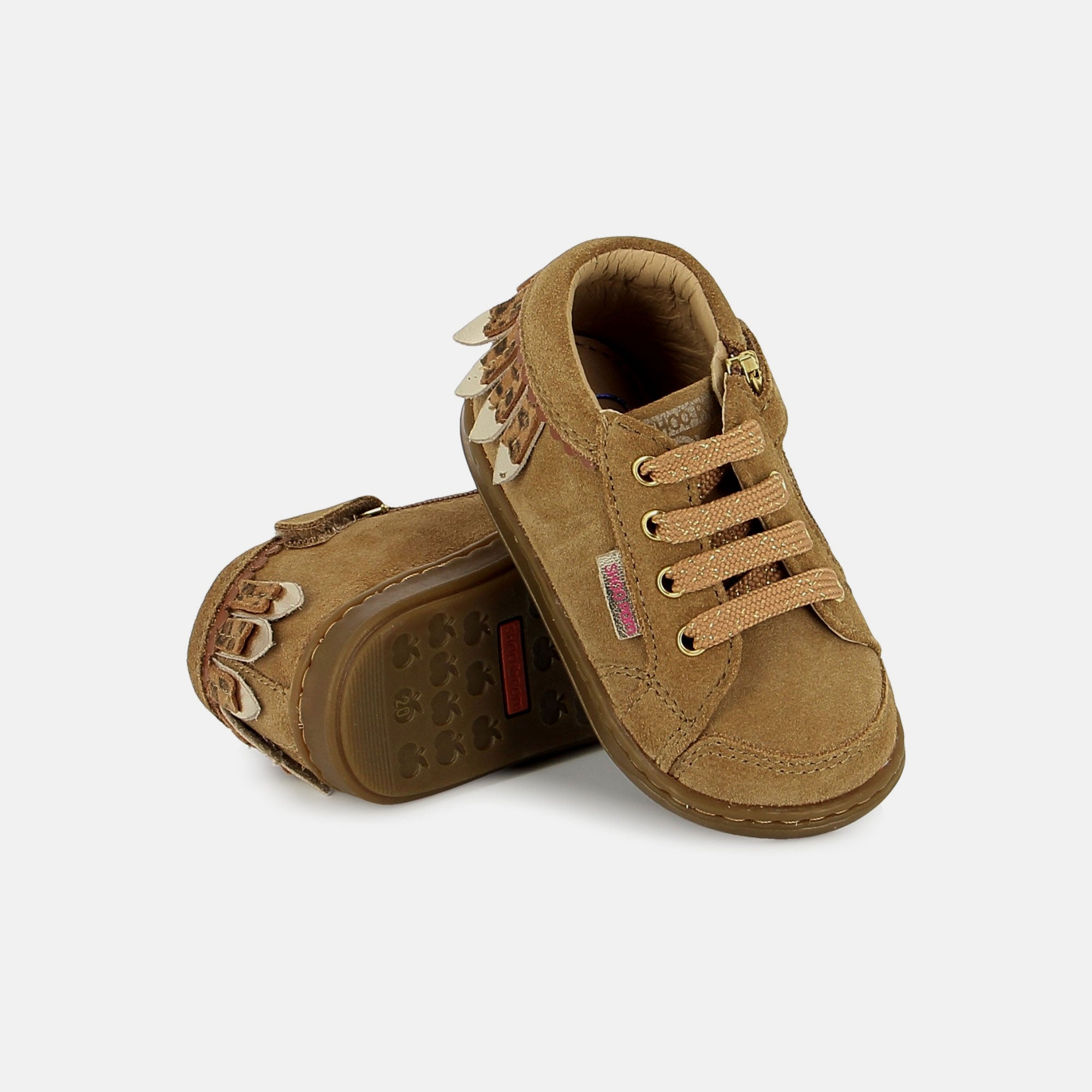 BOUBA PLUM VELOURS LT CAMEL BASKETS