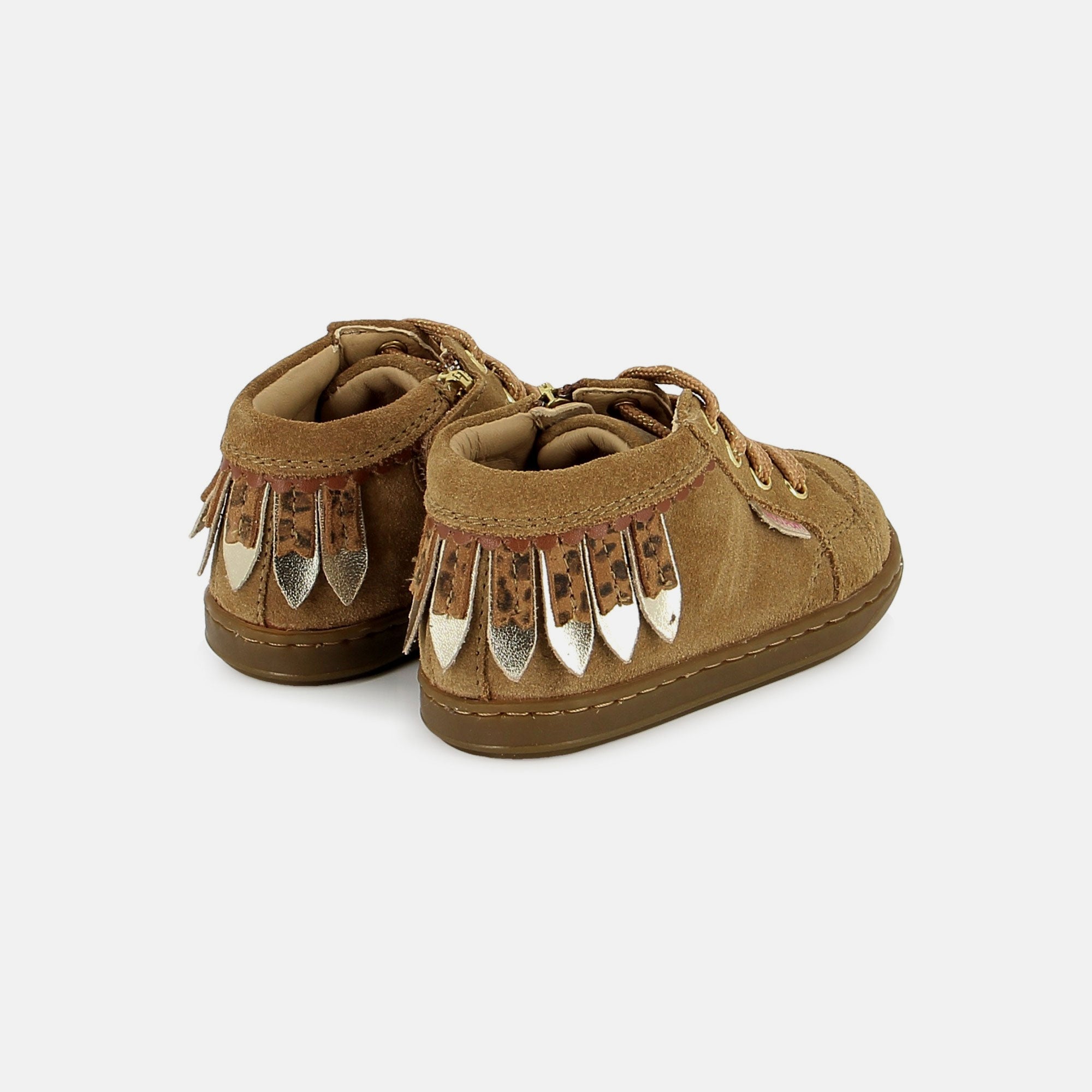 BOUBA PLUM VELOURS LT CAMEL BASKETS