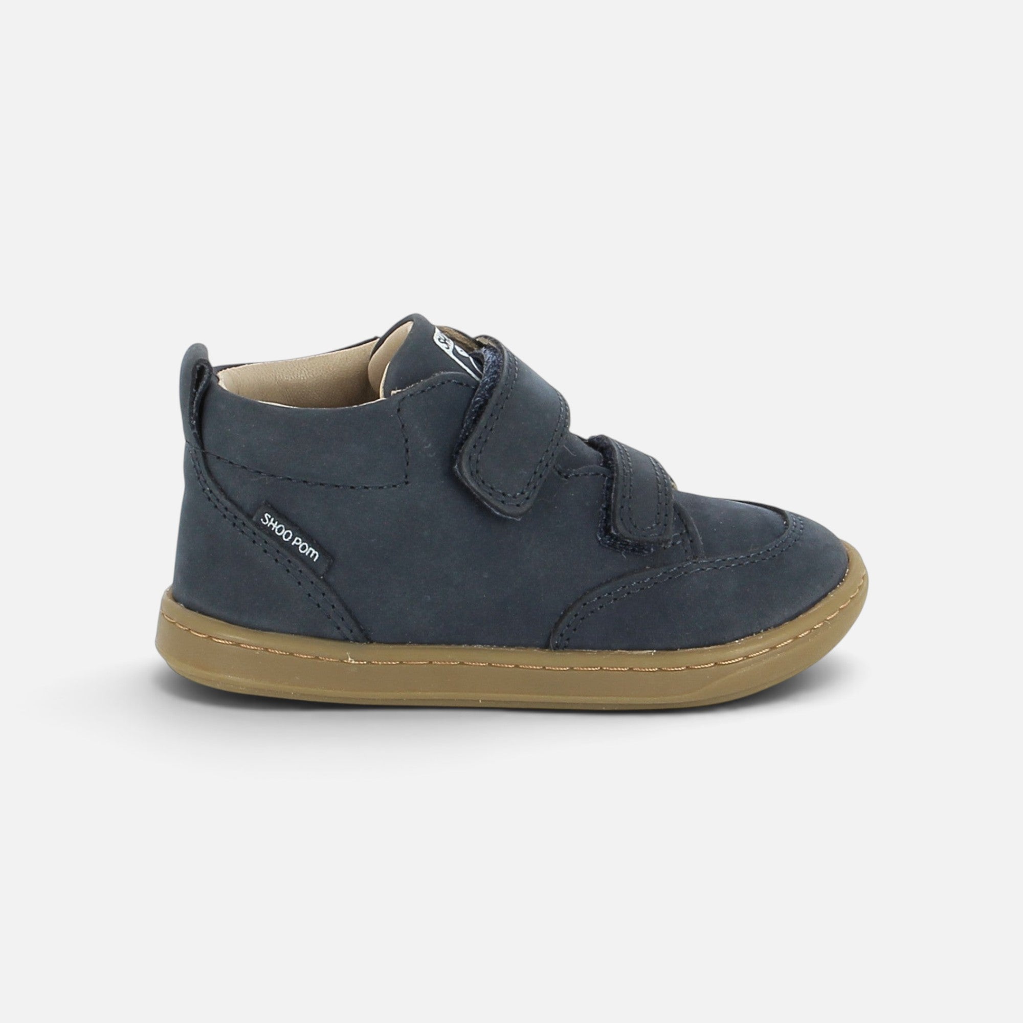 Chaussure premiers-pas Shoo Pom Bouba Scroll Easy en nubuck bleu marine avec fermeture à scratchs et semelle souple