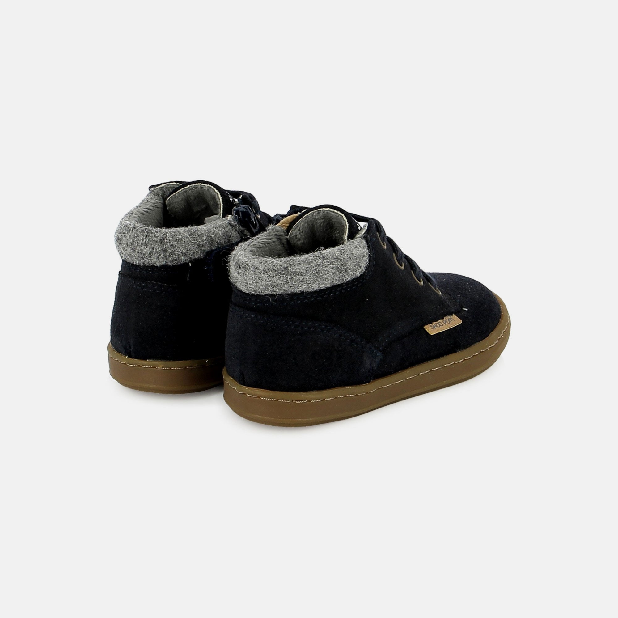 BOUBA ZIP DESERT FUR VELOURS OILY NAVY BASKETS