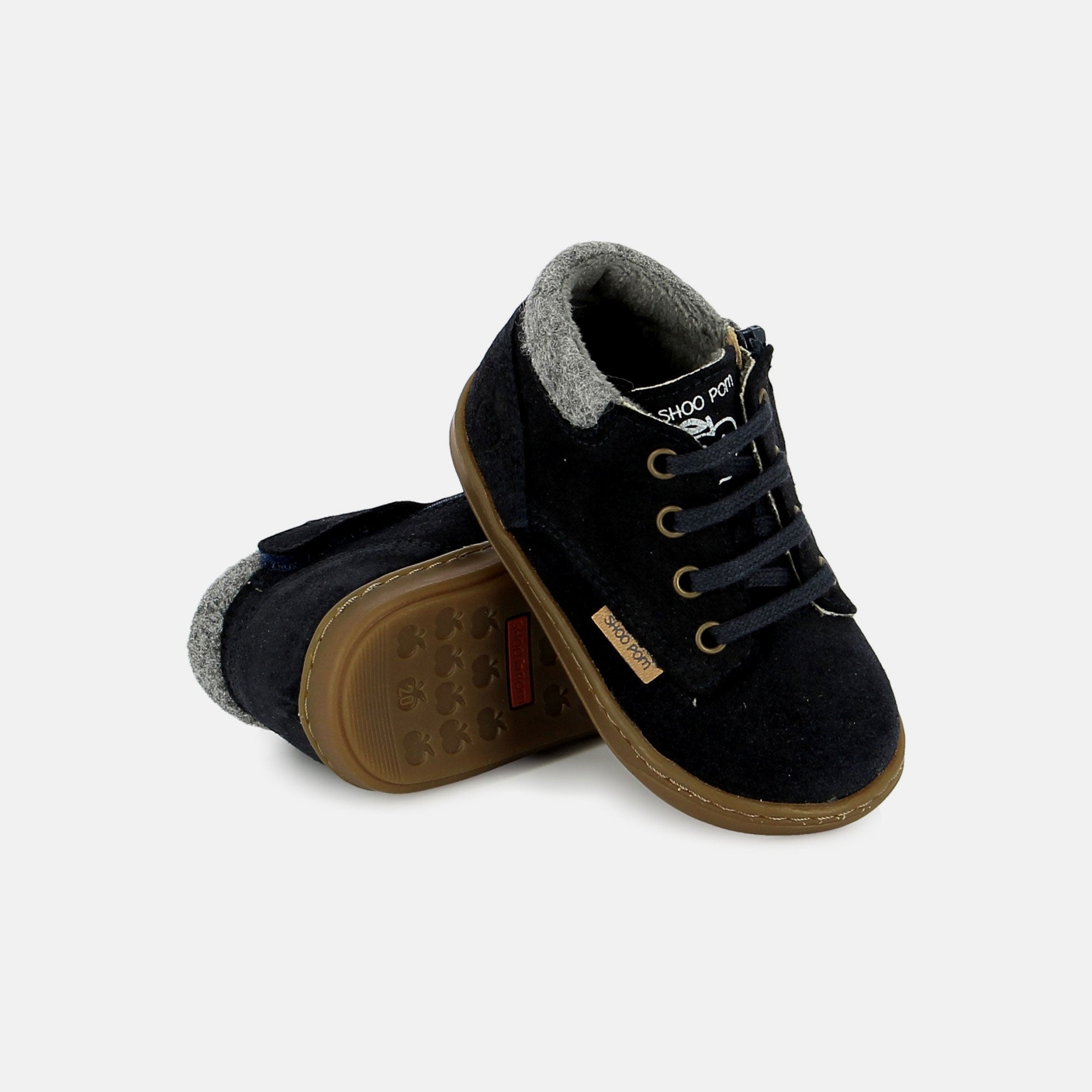 BOUBA ZIP DESERT FUR VELOURS OILY NAVY BASKETS