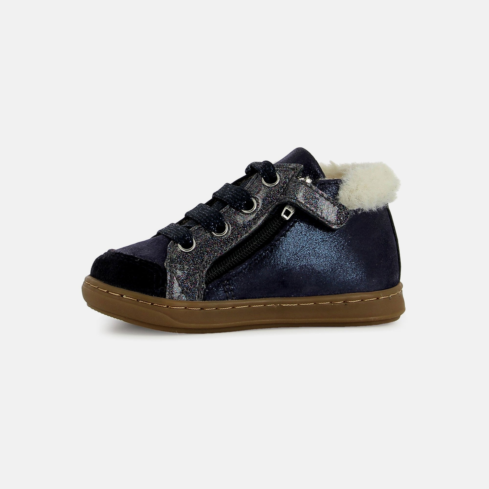 BOUBA ZIP HAIR - DUST-FUR - NAVY - BASKETS
