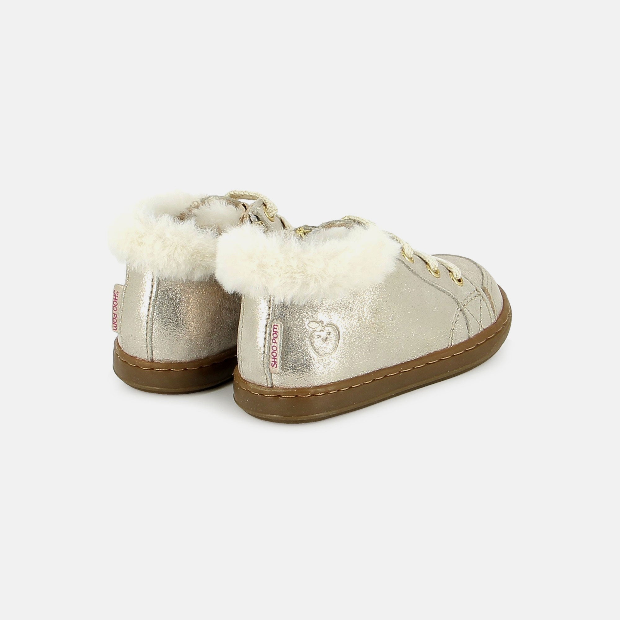 BOUBA ZIP HAIR MINI CLOUD BEIGE PLATINE BASKETS