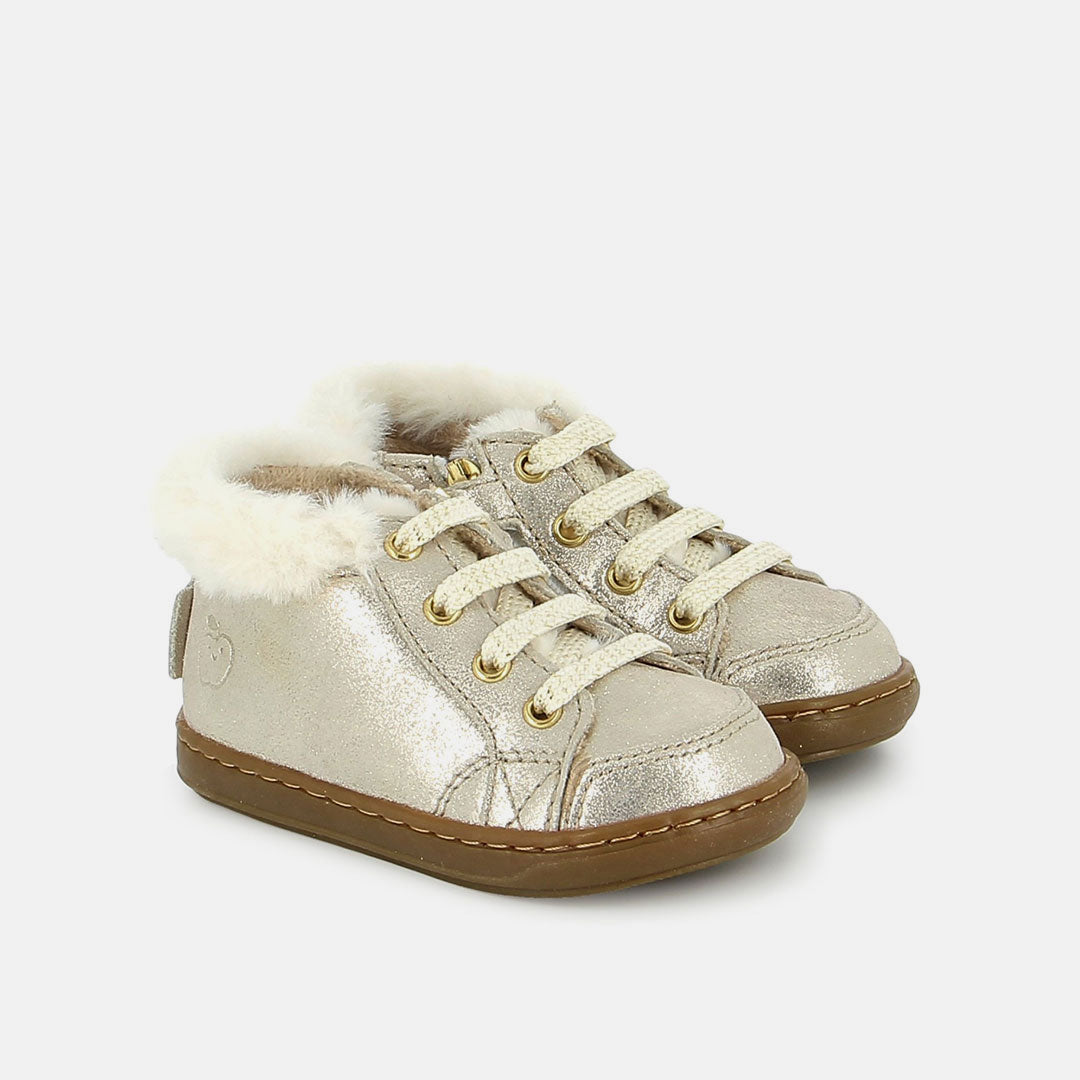 BOUBA ZIP HAIR MINI CLOUD BEIGE PLATINE BASKETS