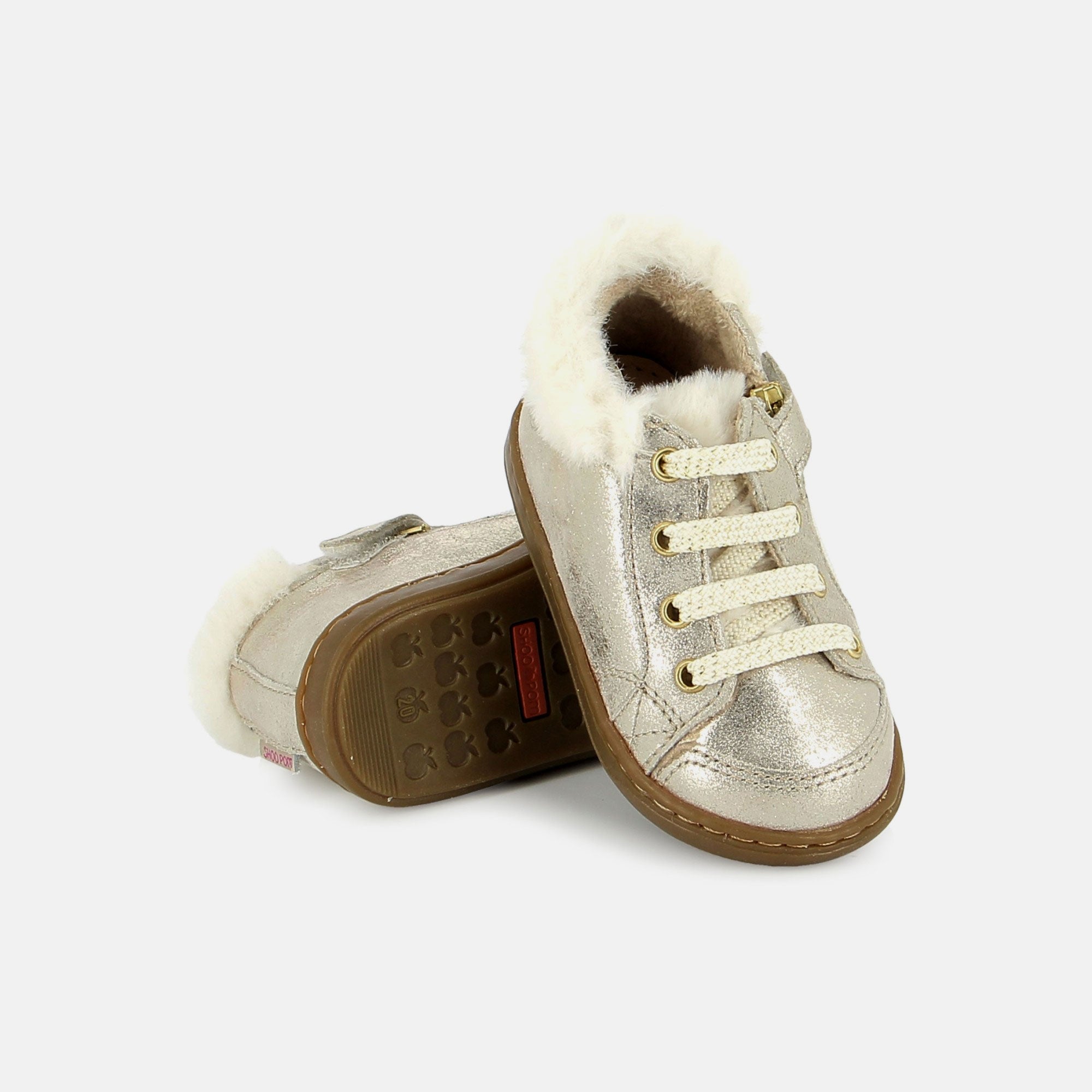 BOUBA ZIP HAIR MINI CLOUD BEIGE PLATINE BASKETS