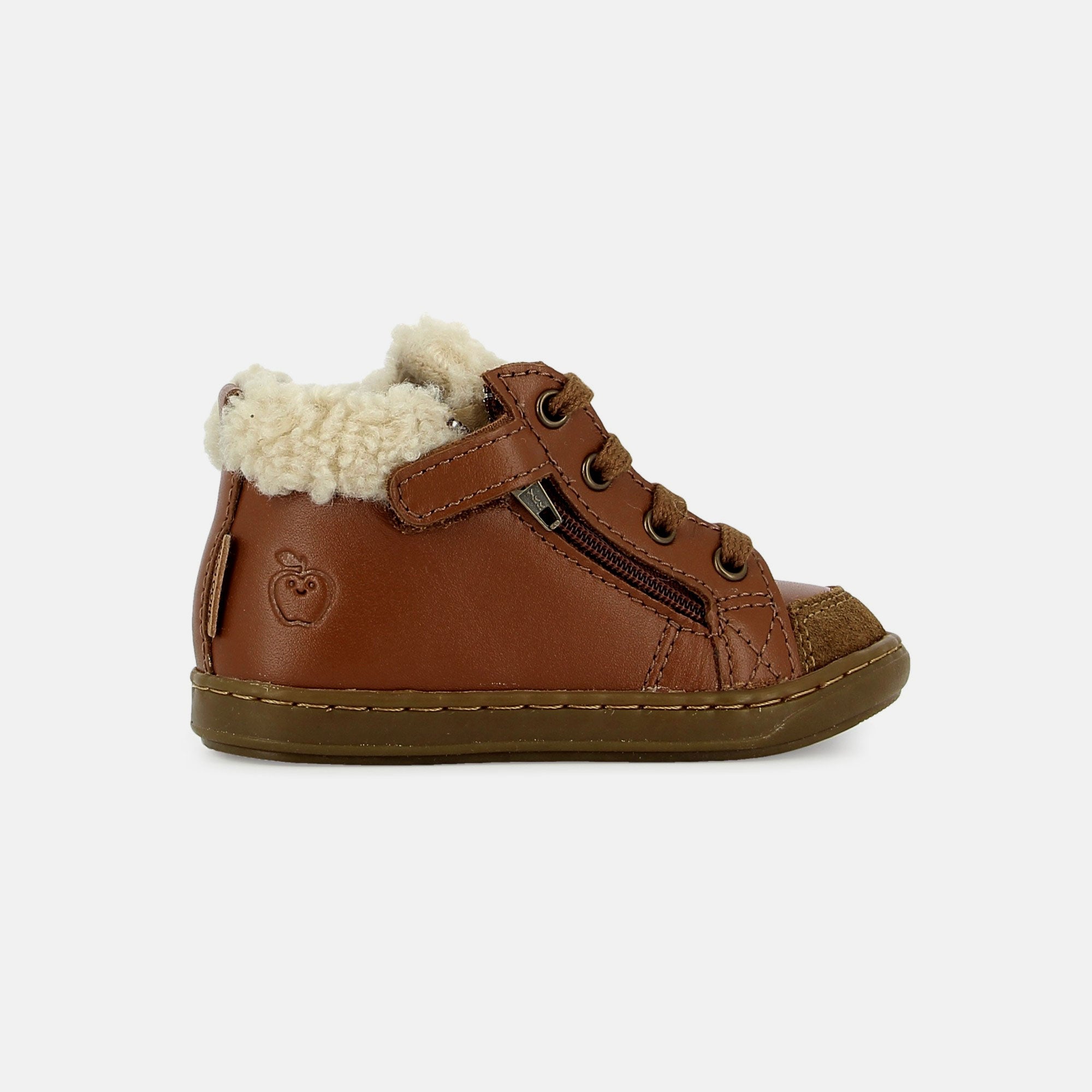 BOUBA ZIP WOOL NAPPA DK CAMEL BASKETS