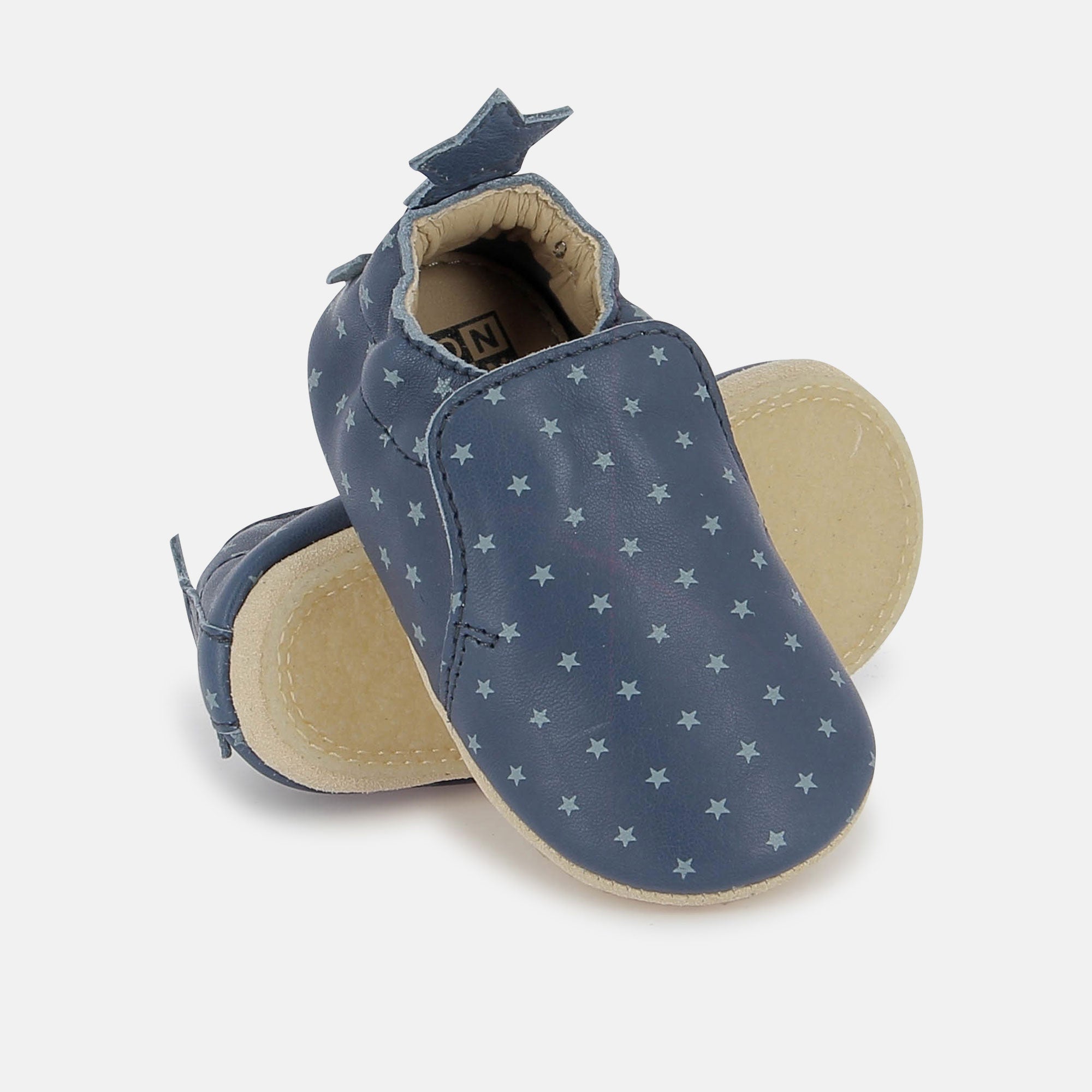 DOUDOU STAR - SHEEP NAPPA - MINI STAR NAVY-BLUE - CHAUSSONS