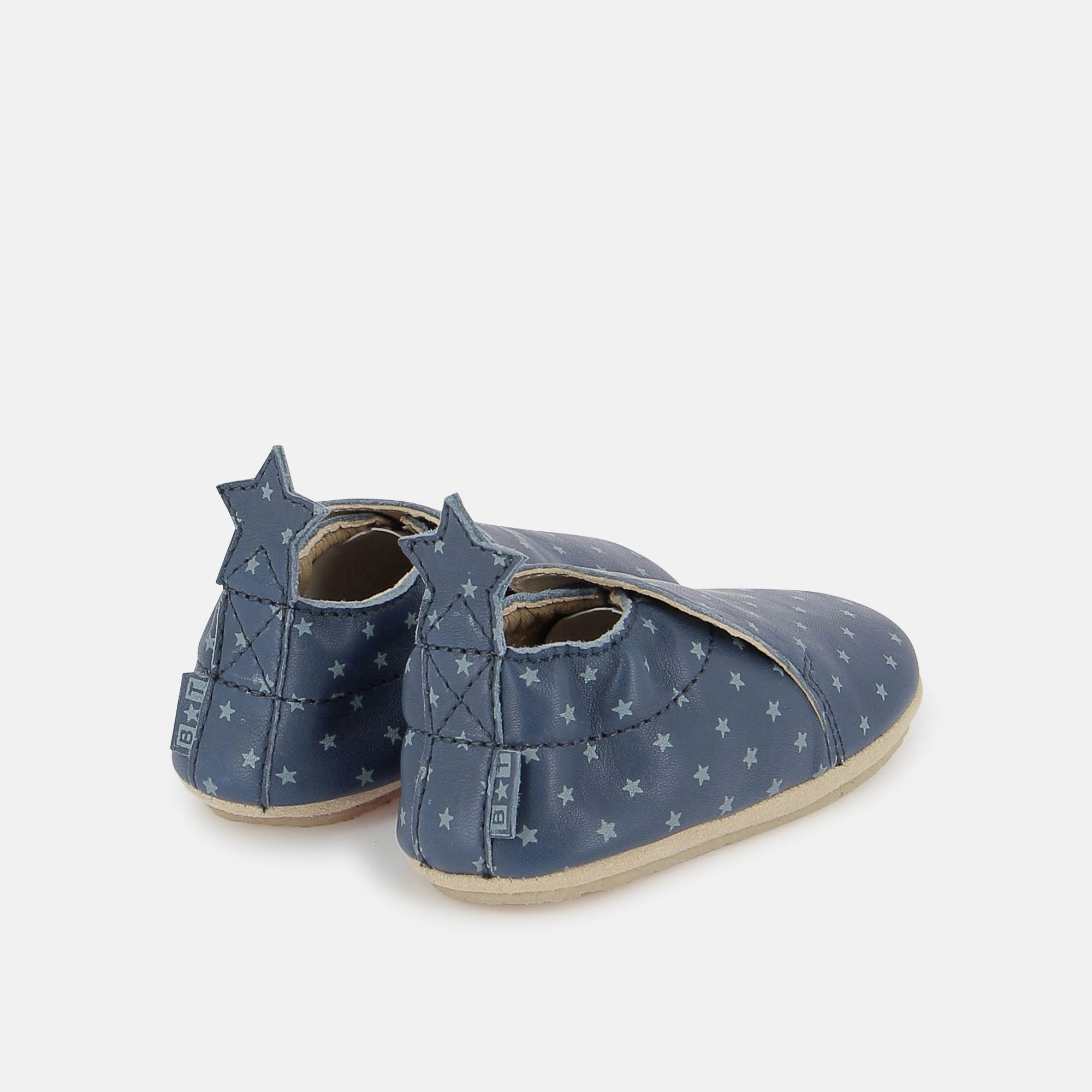 DOUDOU STAR - SHEEP NAPPA - MINI STAR NAVY-BLUE - CHAUSSONS