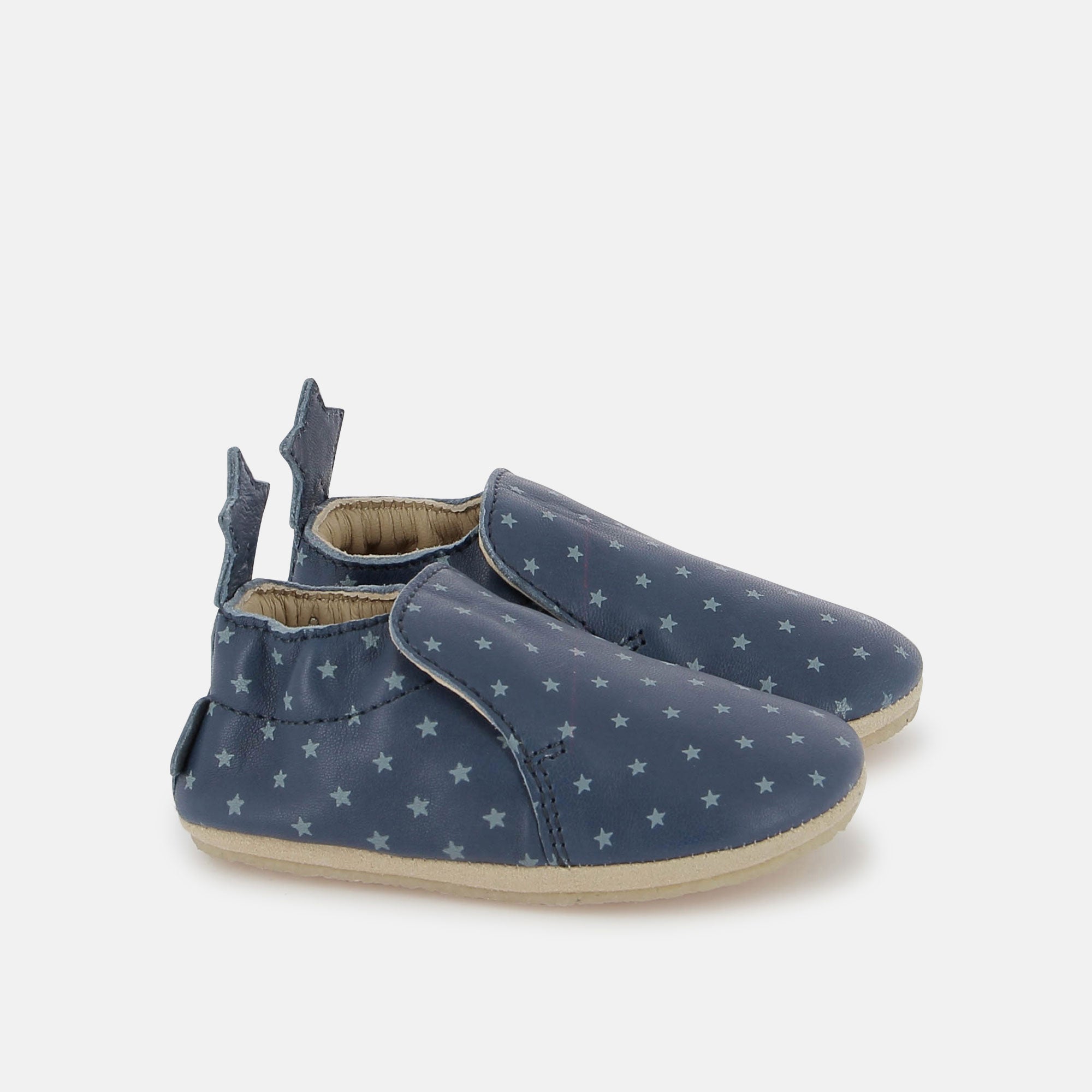 DOUDOU STAR - SHEEP NAPPA - MINI STAR NAVY-BLUE - CHAUSSONS