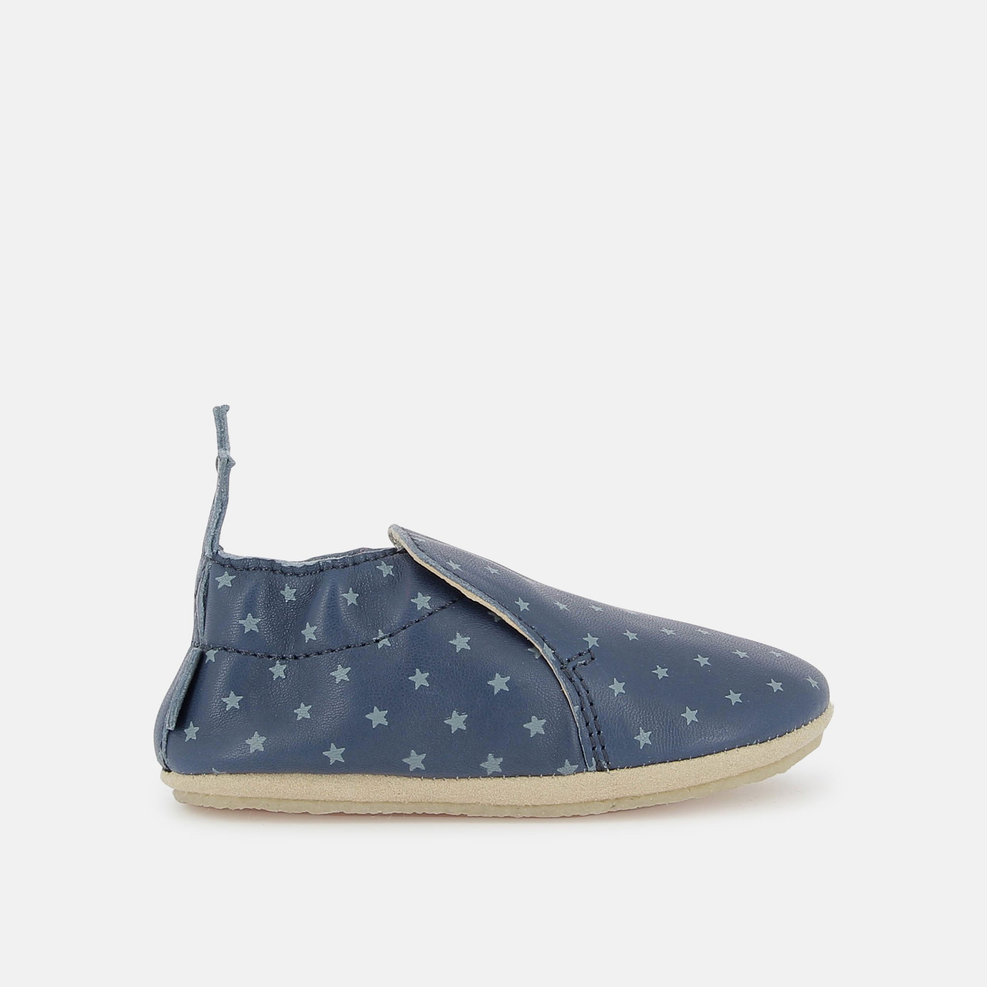 DOUDOU STAR - SHEEP NAPPA - MINI STAR NAVY-BLUE - CHAUSSONS