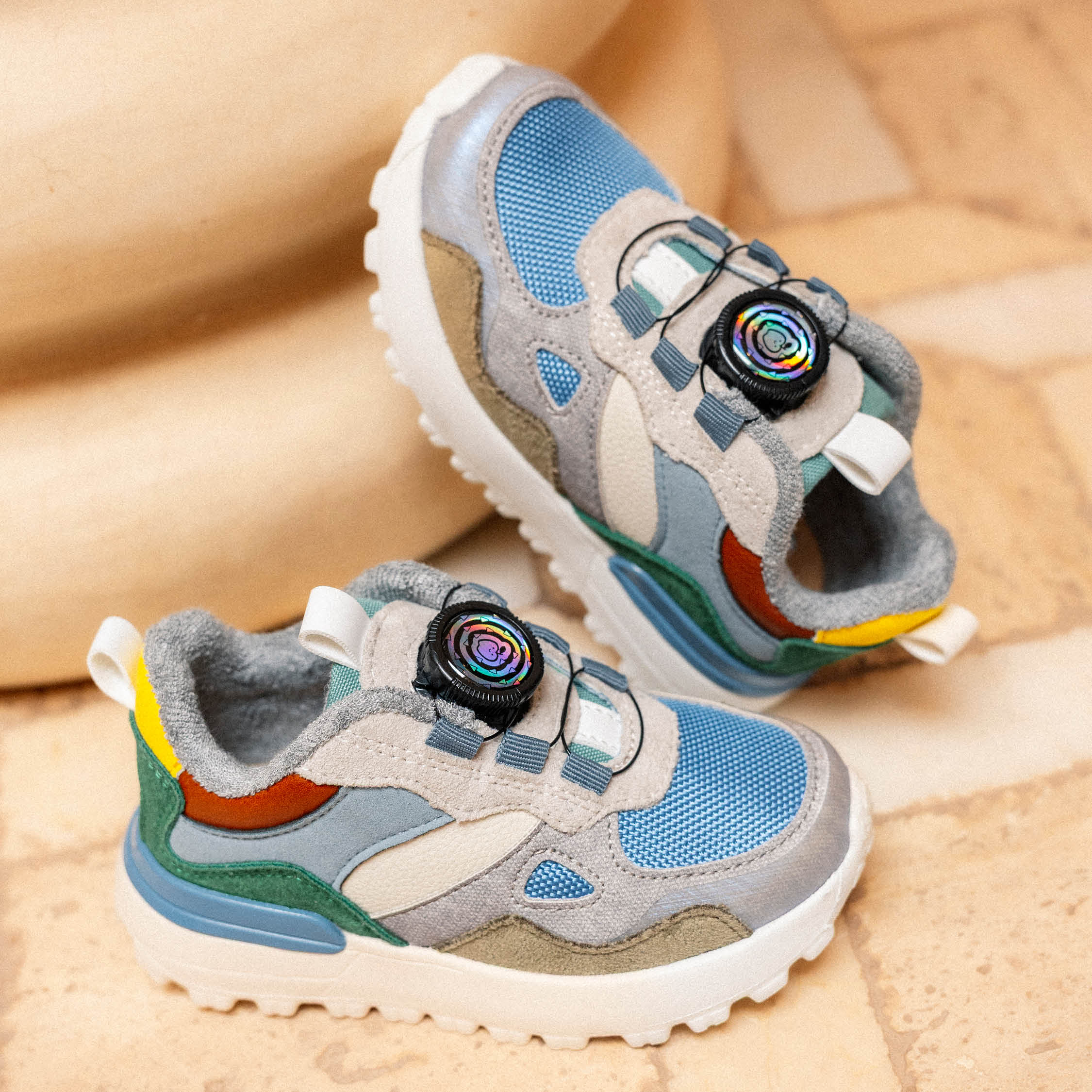 JOGGY ROLLY - NYLON-SUEDE - BEIGE DENIM - BASKETS