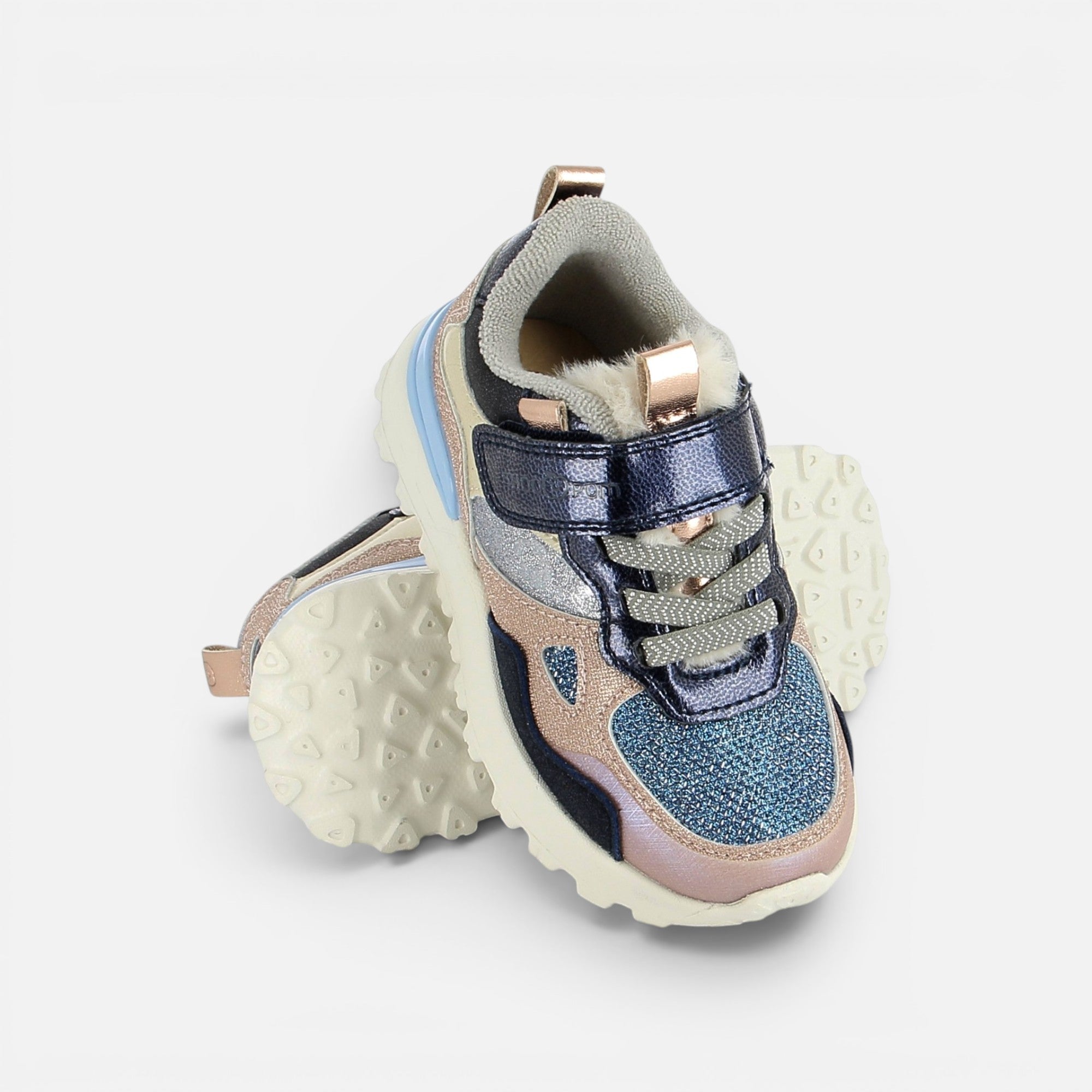 JOGGY SCRATCH - GLITTER-LAMINAT - COPPER-NAVY - BASKETS