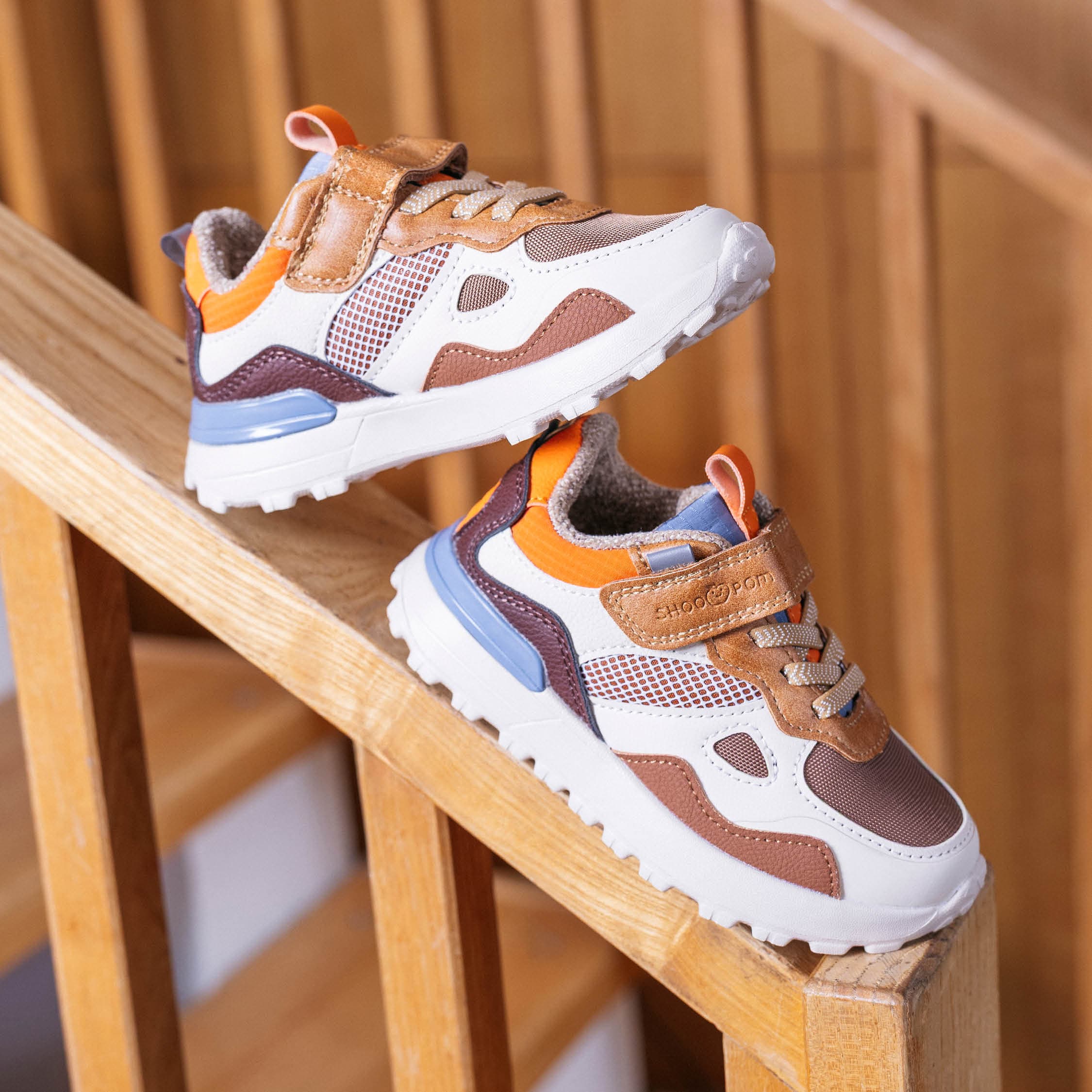 JOGGY SCRATCH - NYLON-GRID - CAMEL-OFF WHITE-ORAN - BASKETS