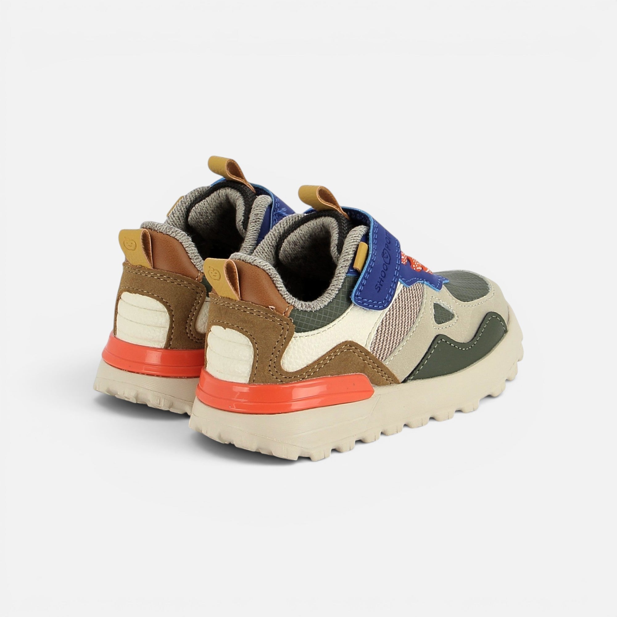 JOGGY SCRATCH - PUR NAPPA - KAKI-ROYAL BLUE - BASKETS