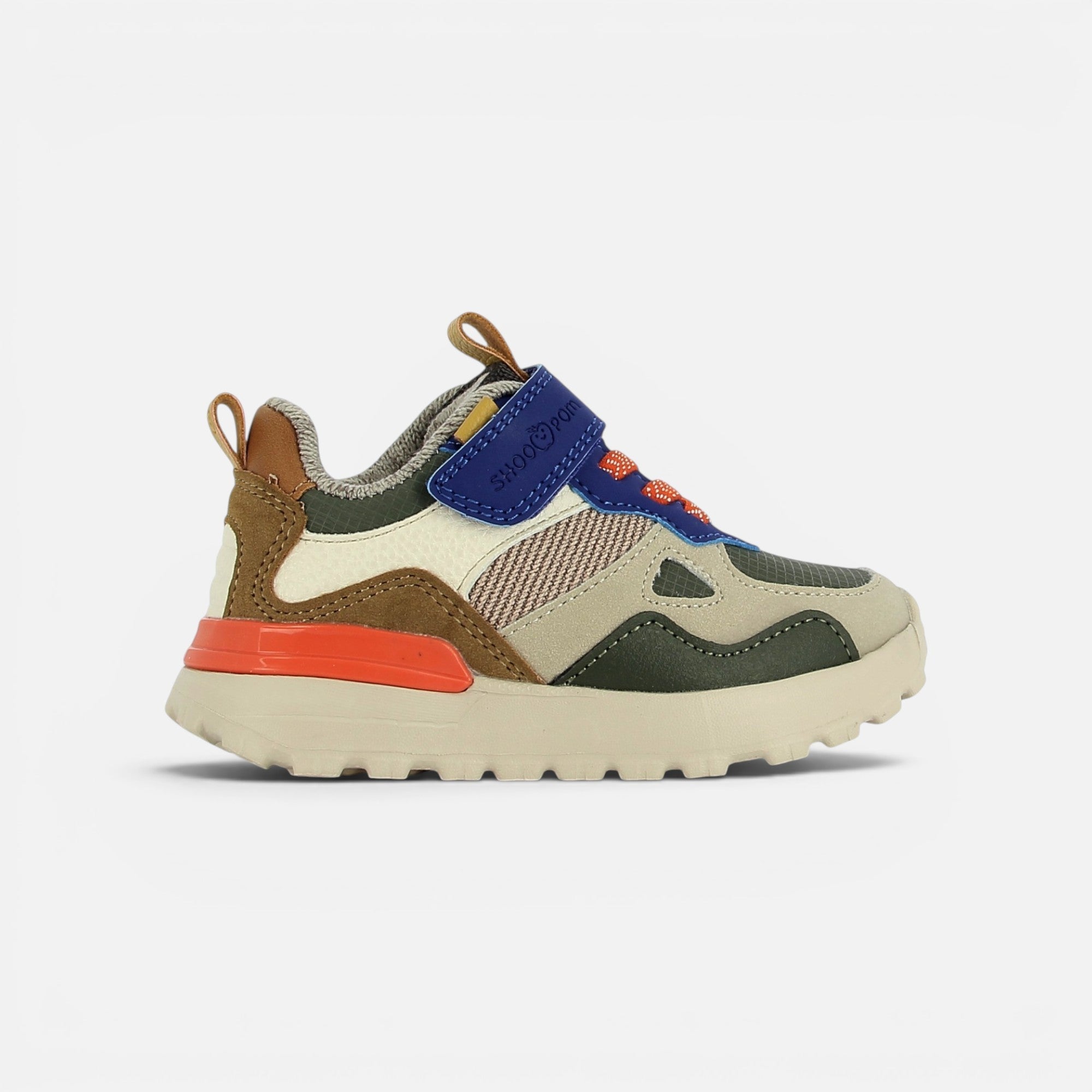 JOGGY SCRATCH - PUR NAPPA - KAKI-ROYAL BLUE - BASKETS