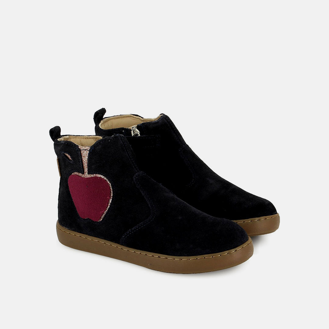 PLAY APPLE TUFF VELOURS OILY NAVY BOOTS & BOTTINES