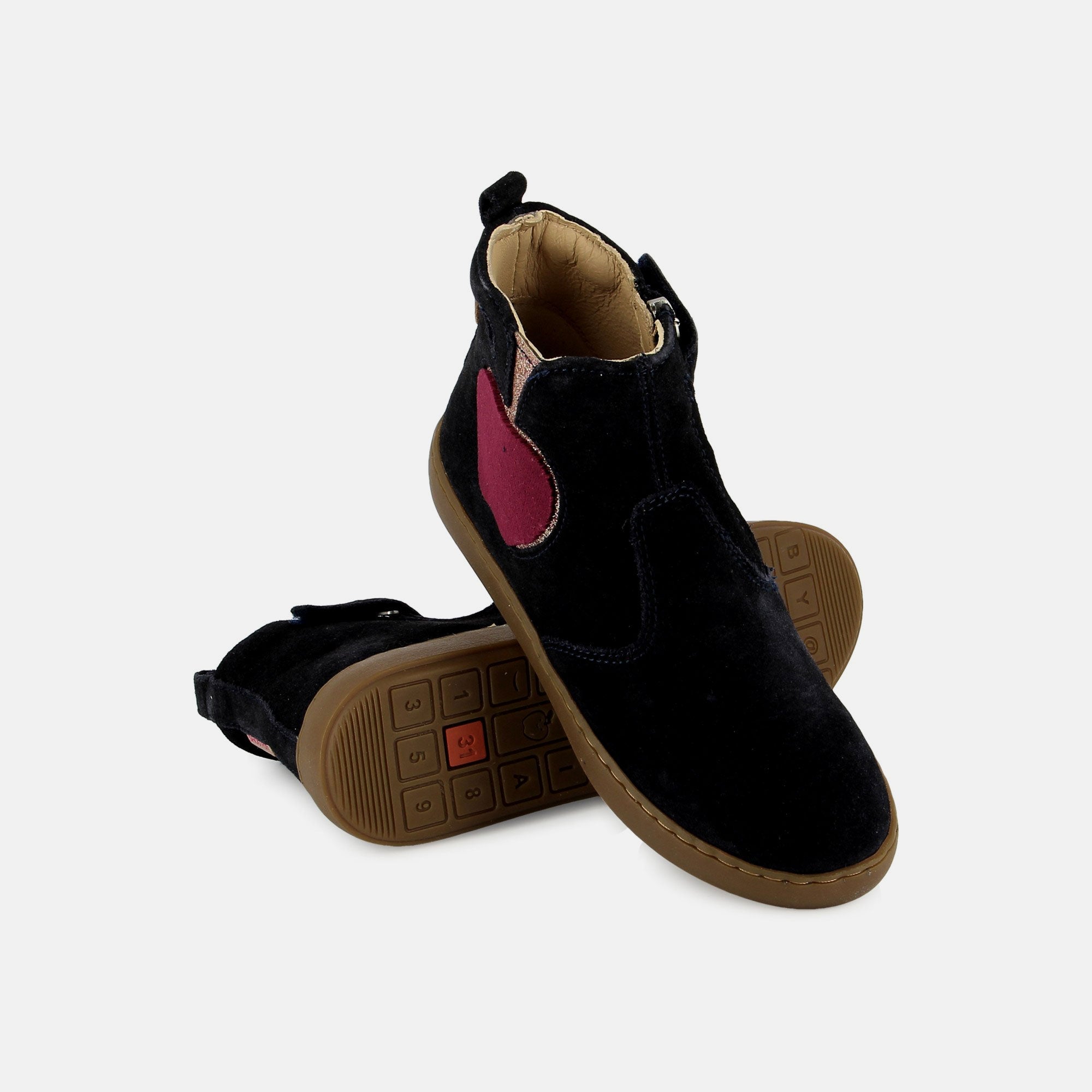 PLAY APPLE TUFF VELOURS OILY NAVY BOOTS & BOTTINES