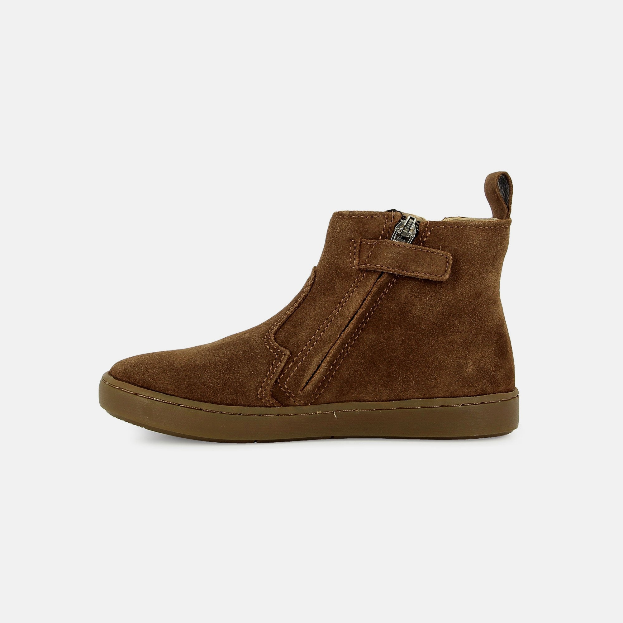 PLAY CHELSEA VELOURS OILY CAMEL BOOTS & BOTTINES
