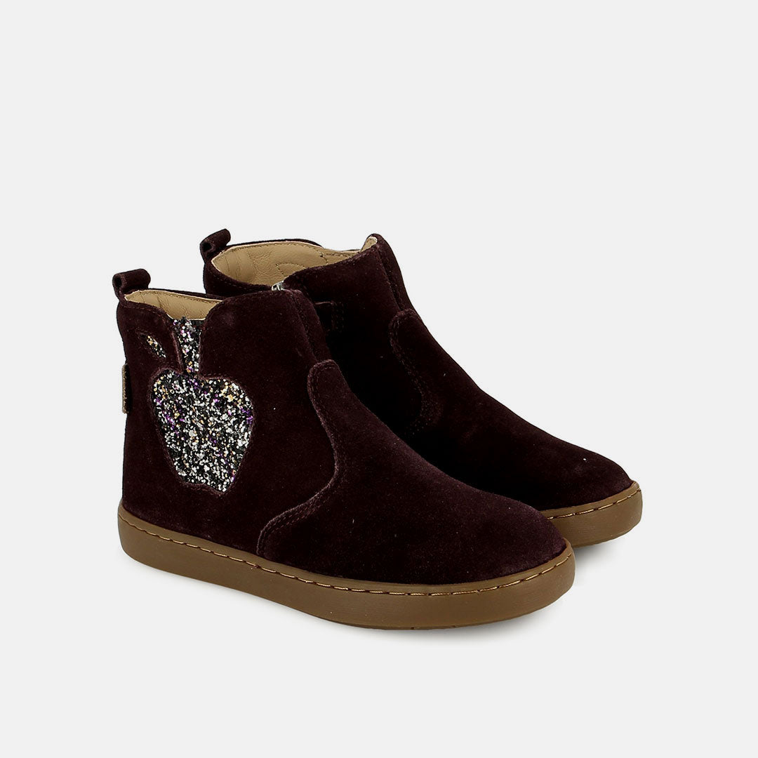 PLAY NEW APPLE VELOURS OILY PURPLE BOOTS & BOTTINES