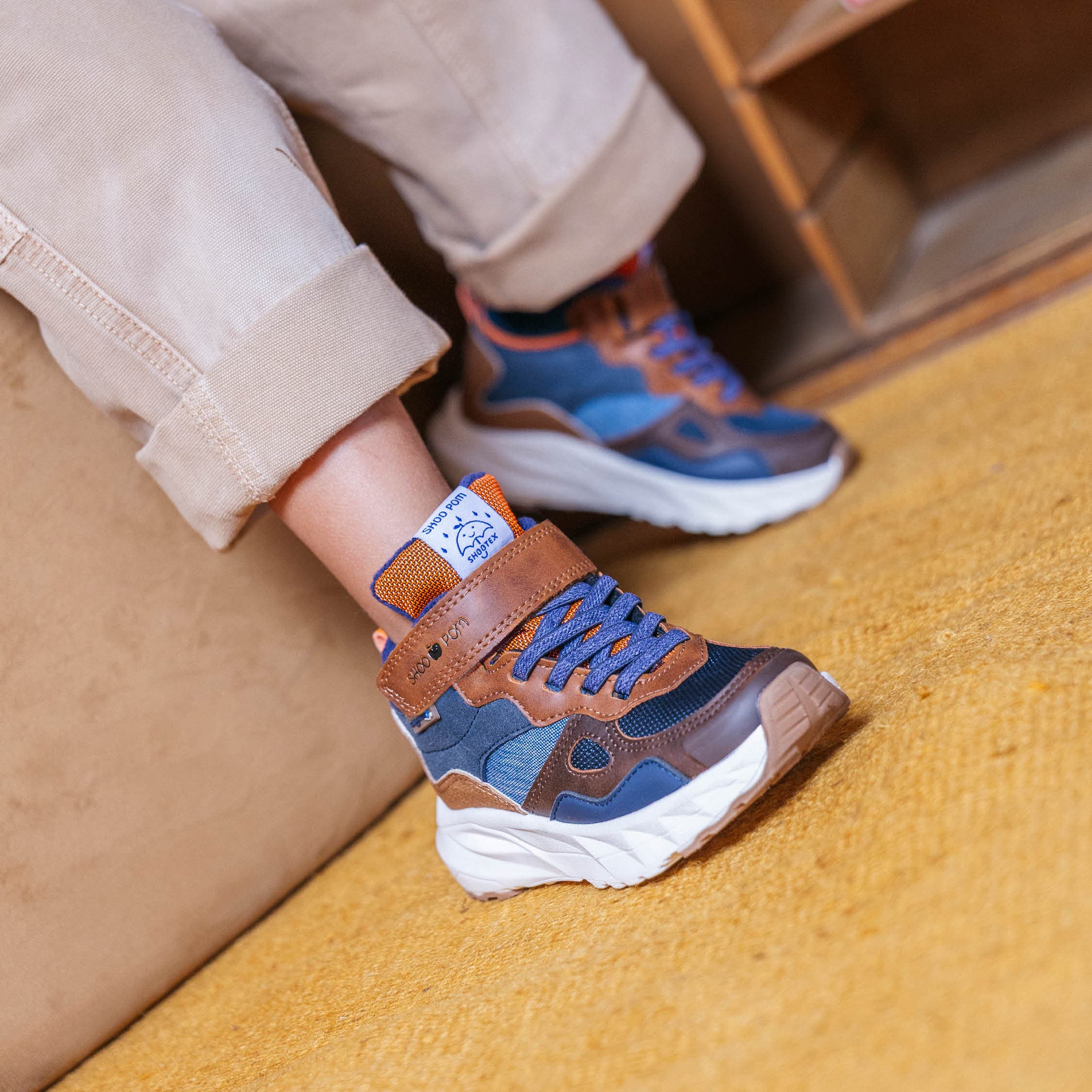 POW DRY TEX - NAPPA-NYLON - BROWN-NAVY - BASKETS