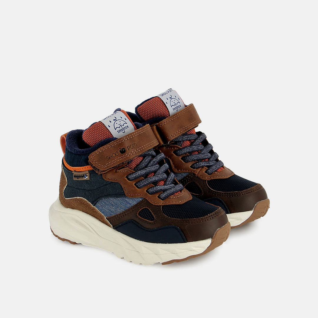 POW DRY TEX NAPPA NYLON BROWN NAVY BASKETS