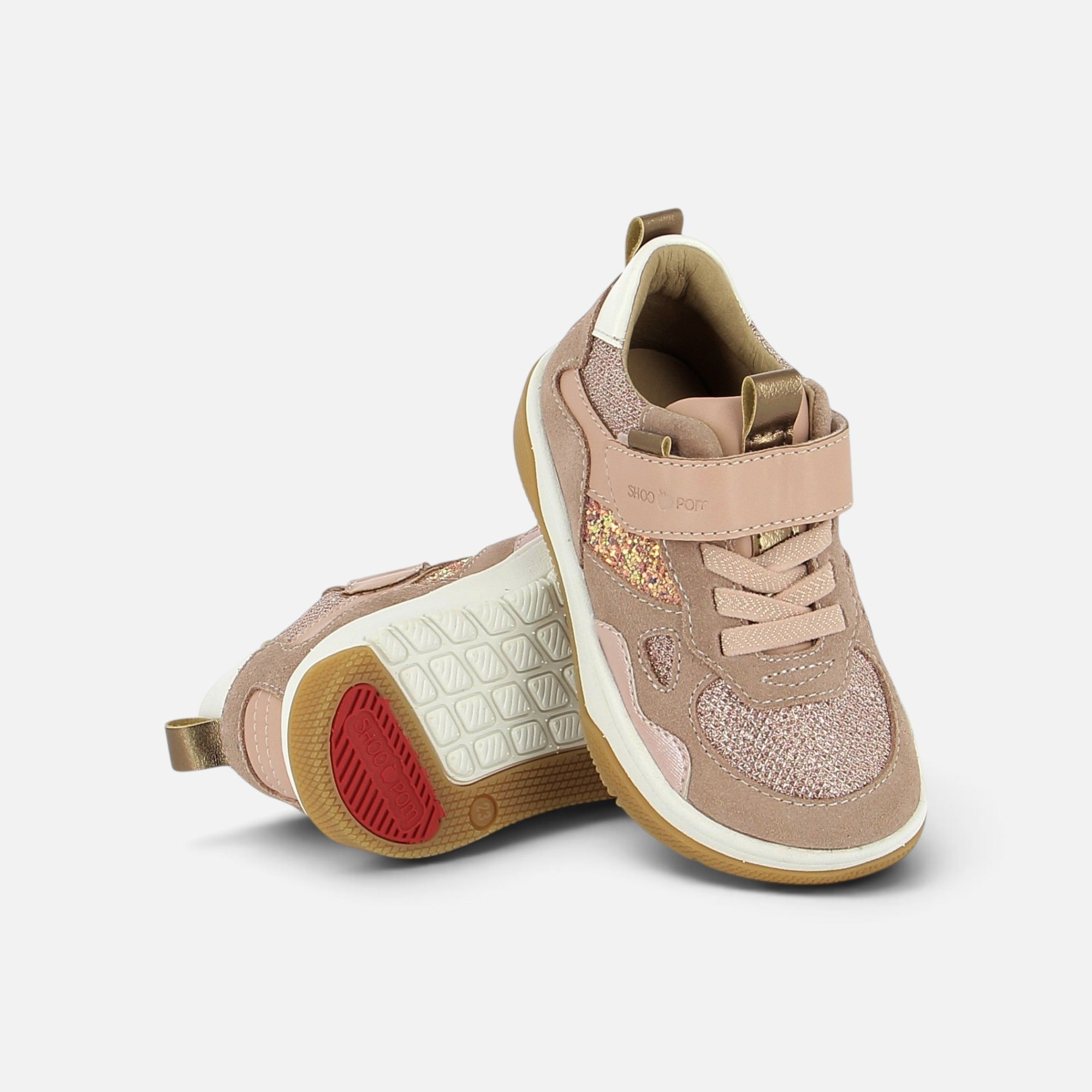 BARESKET JOG - VELOURS-GLITTER - PINK - BAREFOOT