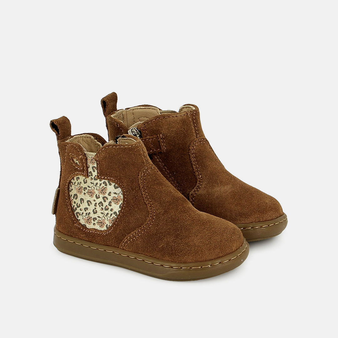 BOUBA APPLE VELOURS OILY CAMEL BOOTS & BOTTINES