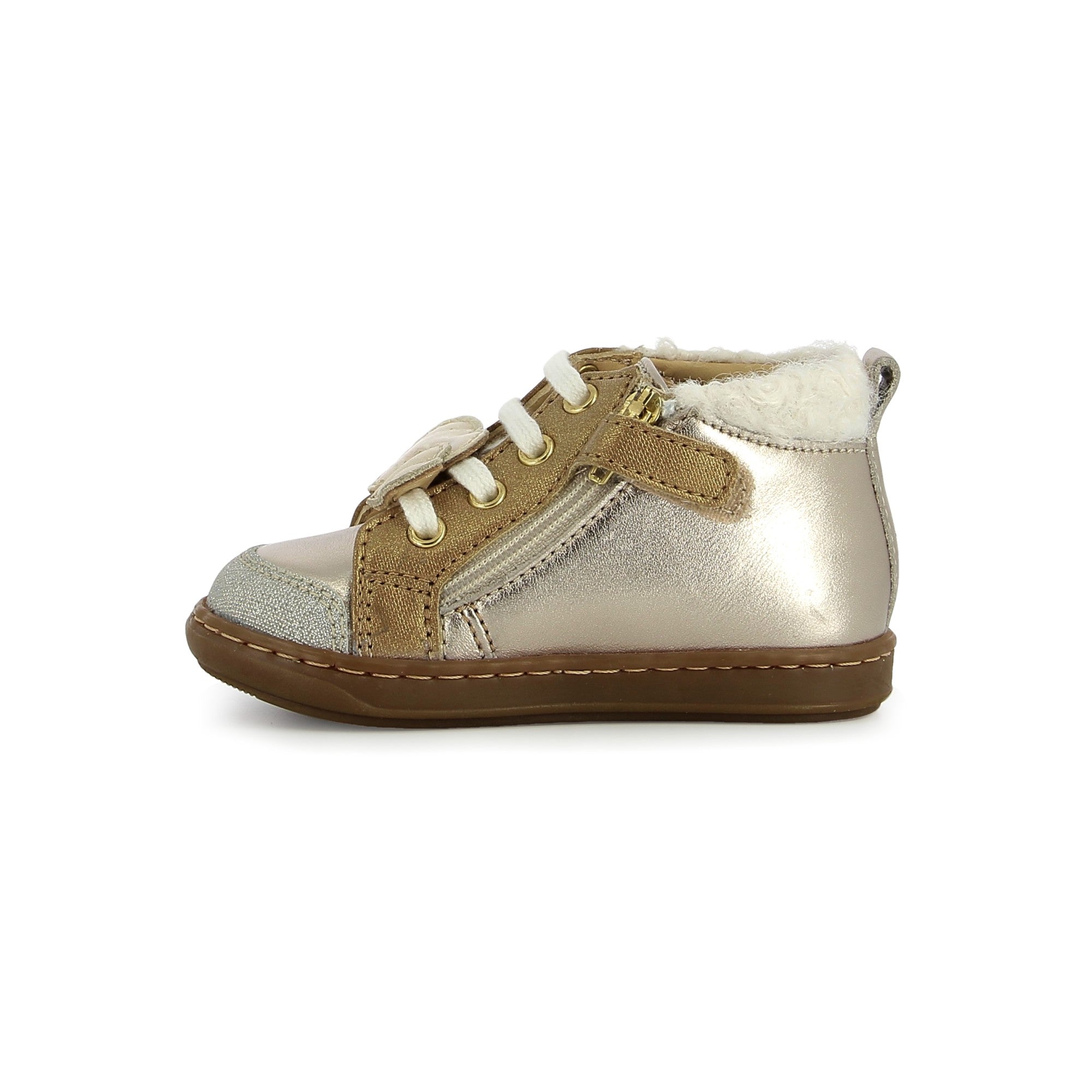 BOUBA NEW HEART - COW FLASH-FUR - LIGHT BRONZE-CREAM - PREMIERS