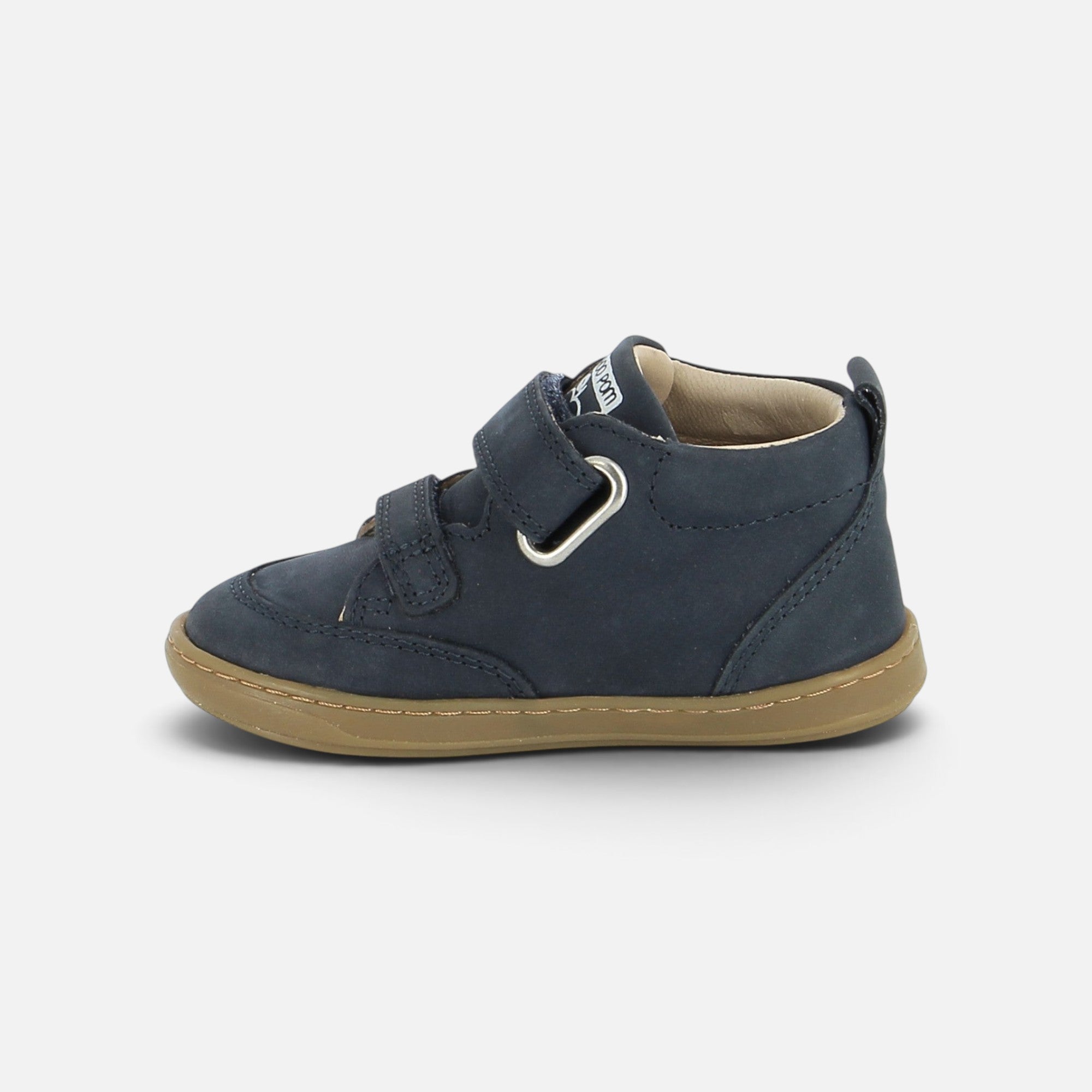 Chaussure premiers-pas Shoo Pom Bouba Scroll Easy en nubuck bleu marine avec fermeture à scratchs et semelle souple