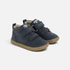Chaussures premiers-pas Shoo Pom Bouba Scroll Easy en nubuck bleu marine avec semelle souple en caoutchouc