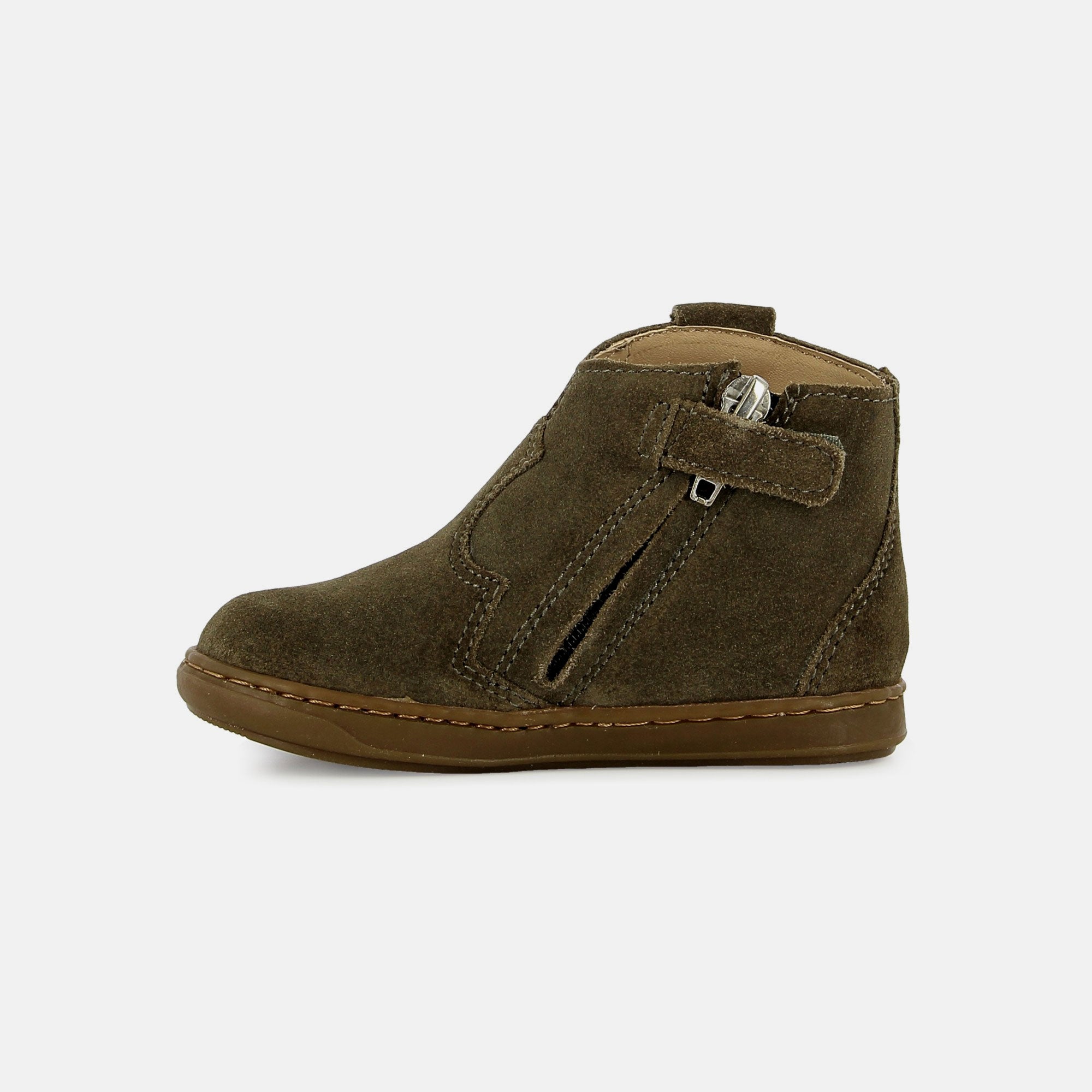 BOUBA WEST - VELOURS OILY - KAKI - BOOTS & BOTTINES