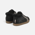 Chaussures premiers-pas Shoo Pom Bouba Zip noires en cuir avec doublure fourrée et semelle souple vue arrière