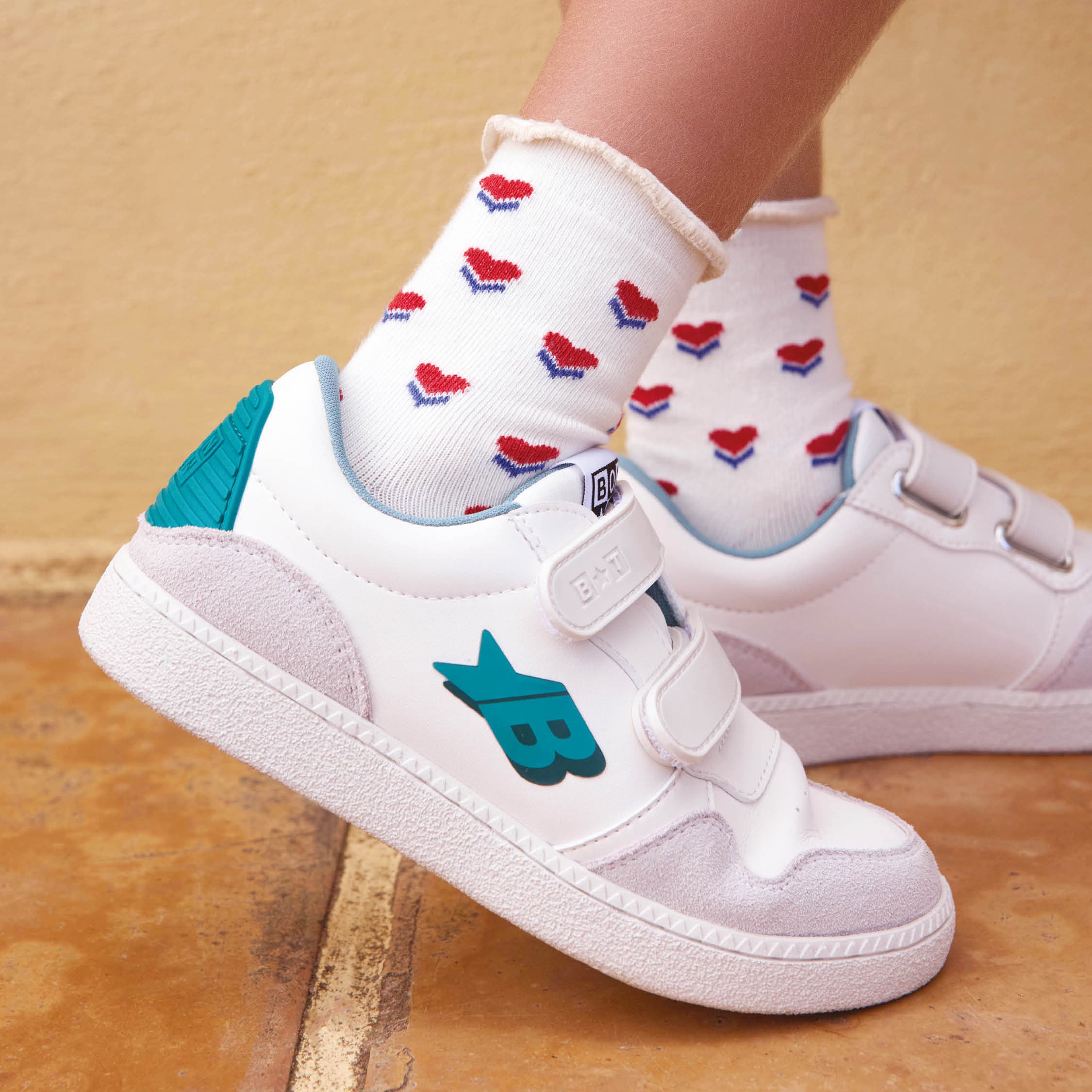 BT KIX EASY LO CUT - PUR NAPPA - OFF WHITE-GREEN - BASKETS