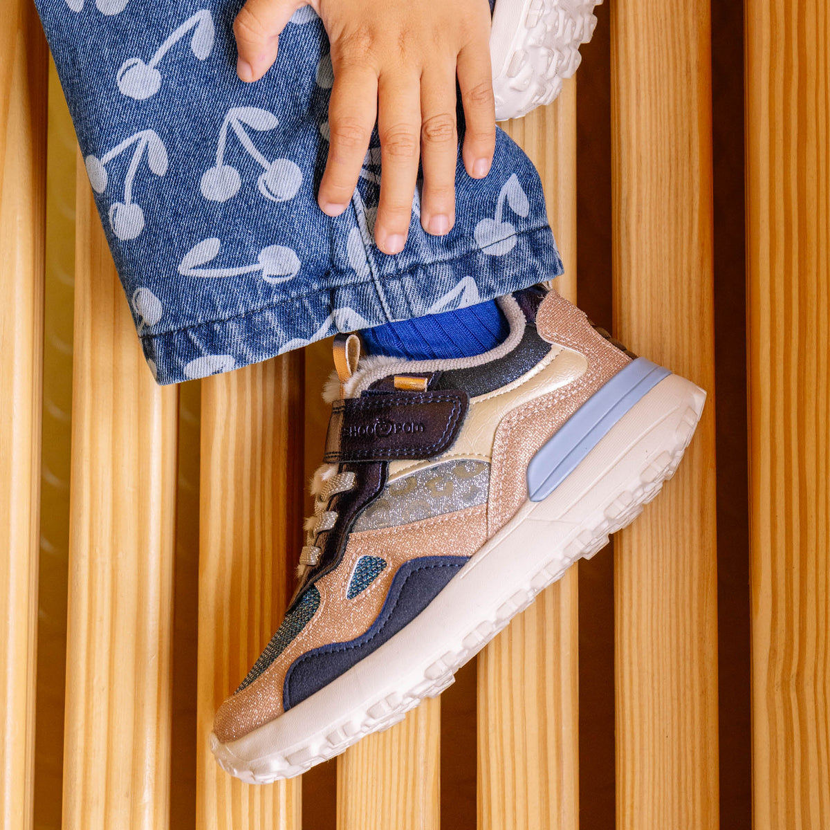 JOGGY SCRATCH - GLITTER-LAMINAT - COPPER-NAVY - BASKETS
