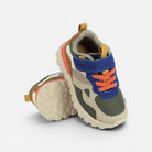 JOGGY SCRATCH - PUR NAPPA - KAKI-ROYAL BLUE - BASKETS