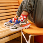 JOGGY SCRATCH - PUR NAPPA - KAKI-ROYAL BLUE - BASKETS
