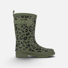 Botte de pluie Shoo Pom Picker Hi pour enfant en caoutchouc kaki avec motif léopard et boucle latérale