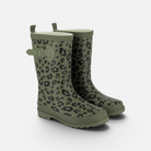 Bottes de pluie Shoo Pom Picker Hi pour enfant en caoutchouc kaki à motif léopard avec boucle latérale