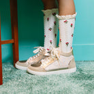 PLAY CONNECT FUR - LAM-GLITTER - PLATINE-LIGHT BRONZE - BASKETS