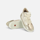 Baskets montantes Shoo Pom en cuir platine et paillettes avec doublure fourrée et zip latéral pour fille