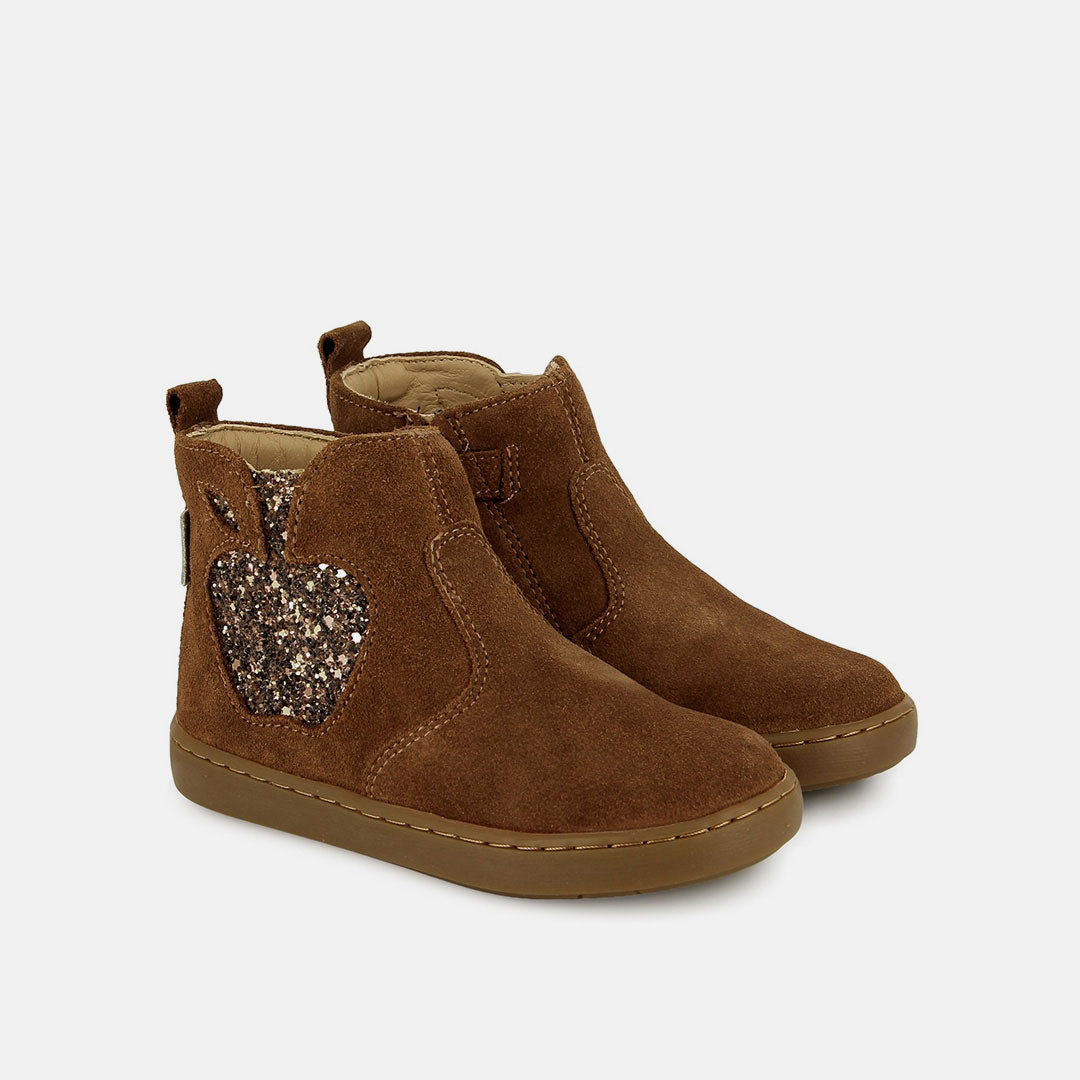 PLAY NEW APPLE - VELOURS OILY - CAMEL - BOOTS & BOTTINES