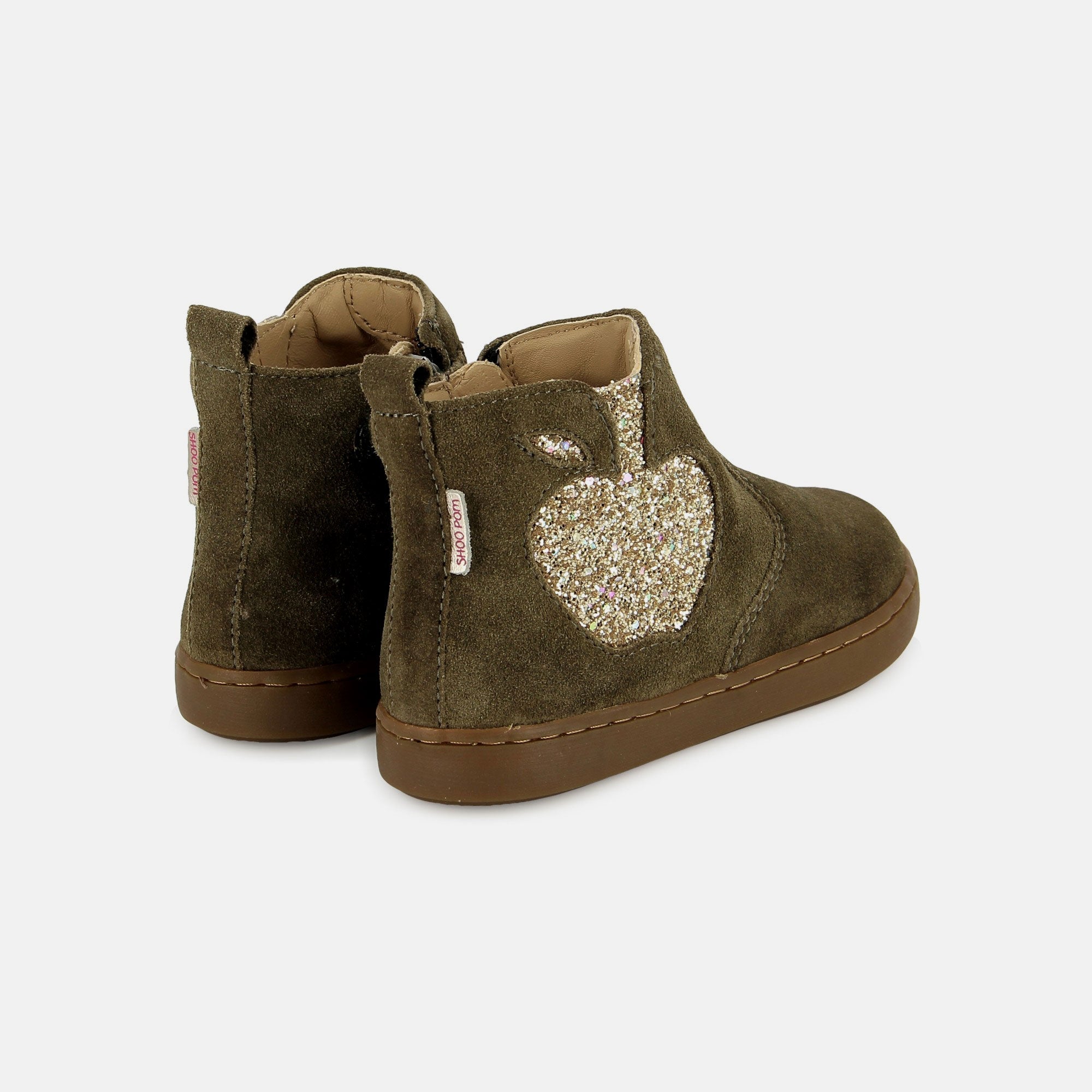 PLAY NEW APPLE - VELOURS OILY - KAKI - BOOTS & BOTTINES