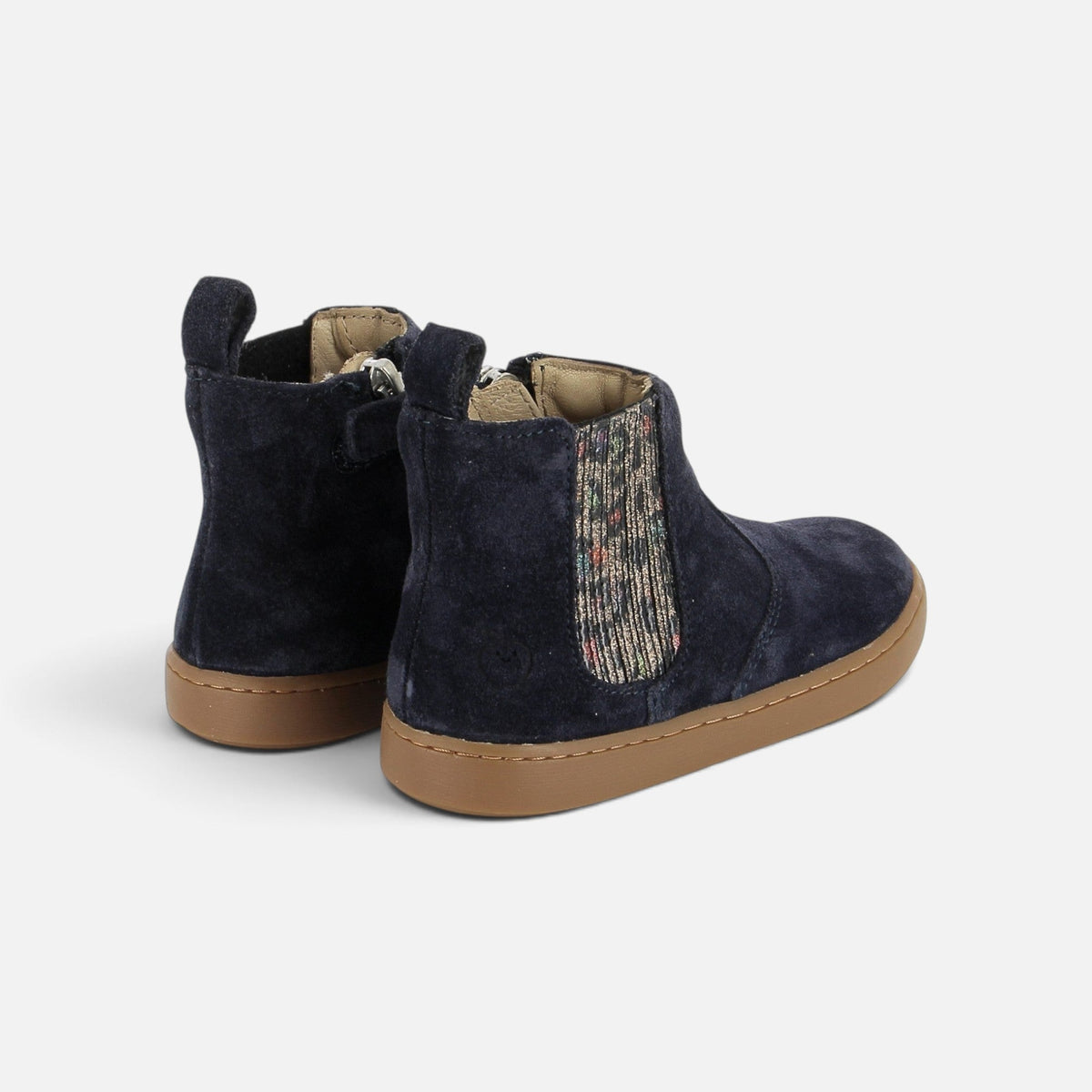 Bottines Shoo Pom pour fille en cuir velours bleu marine avec détail brillant et semelle en caoutchouc souple