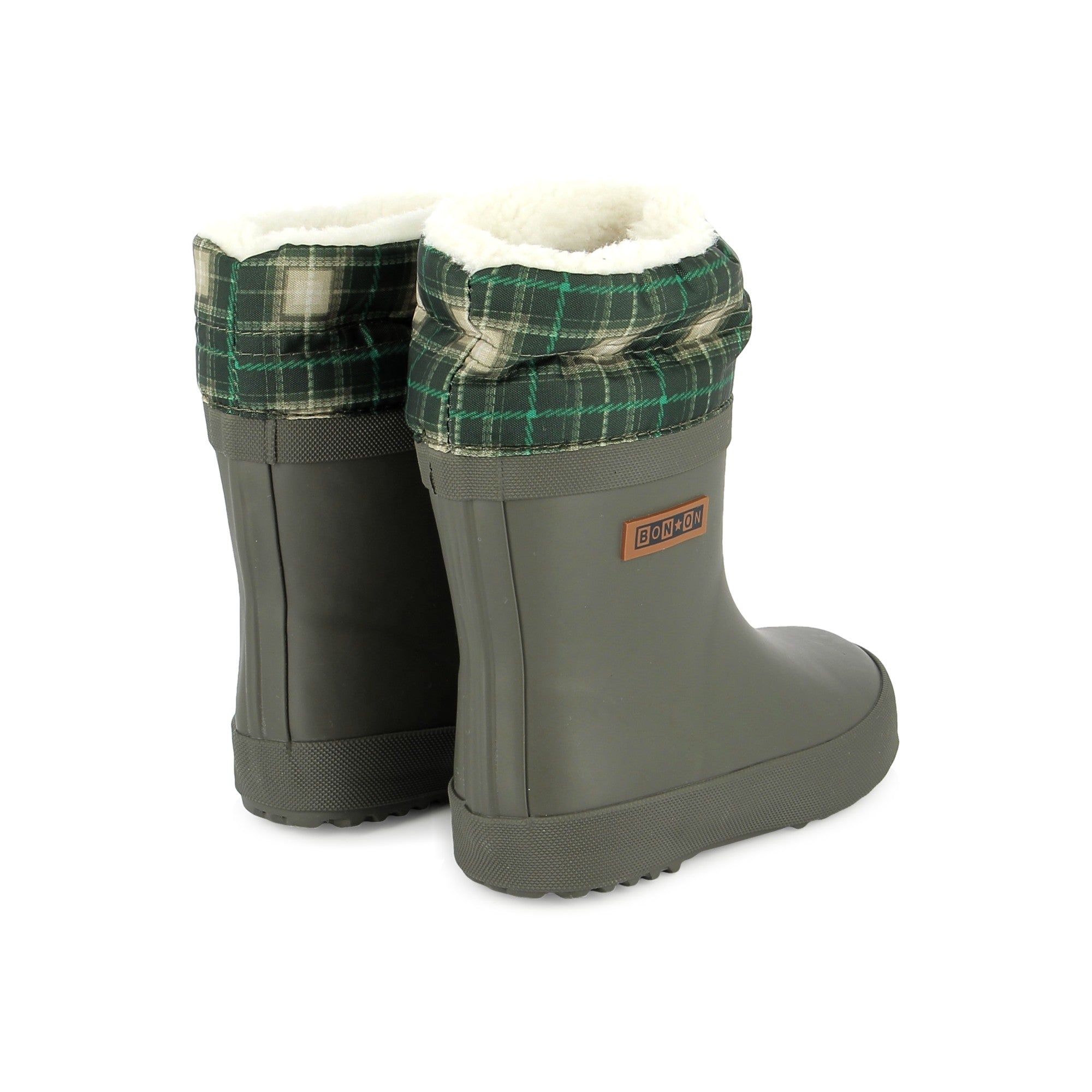 PLOC FUR CAOUTCHOUC NYLO KAKI TARTAN BOTTES DE PLUIE